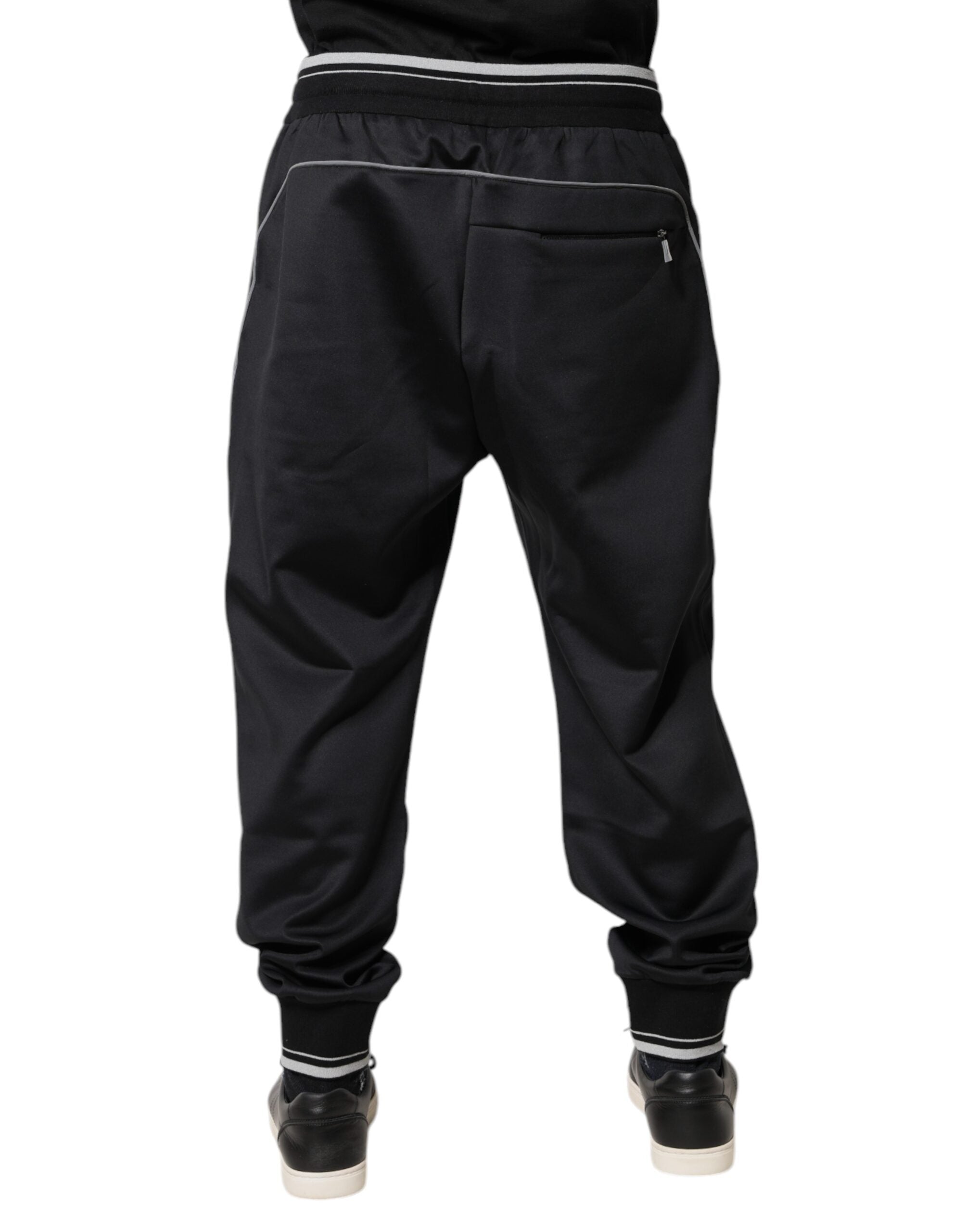 Dolce & Gabbana Schwarze Polyester-Logo-Jogger-Hose-4