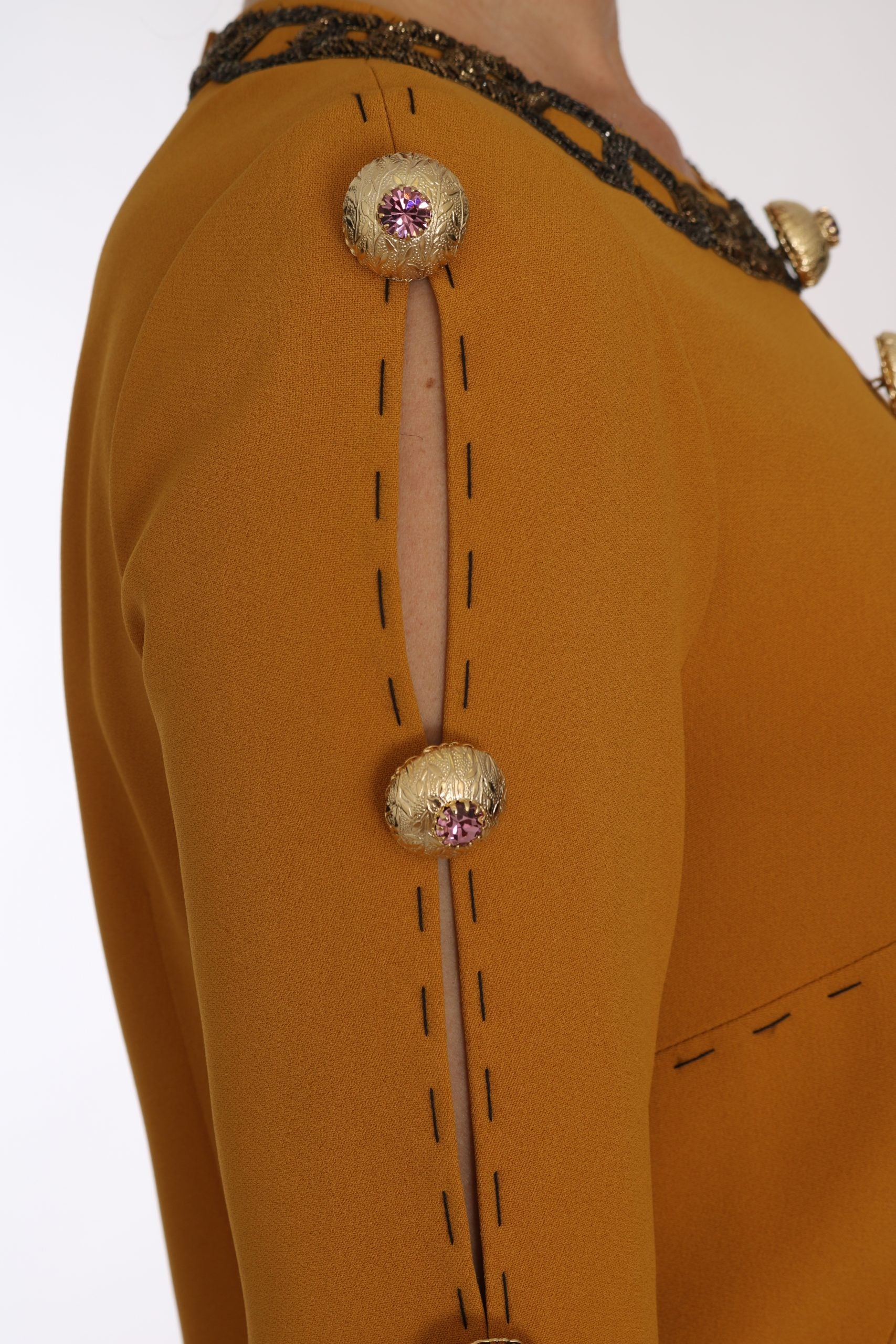 Dolce & Gabbana Braunes Mini-Kleid mit Kristallverzierung-3