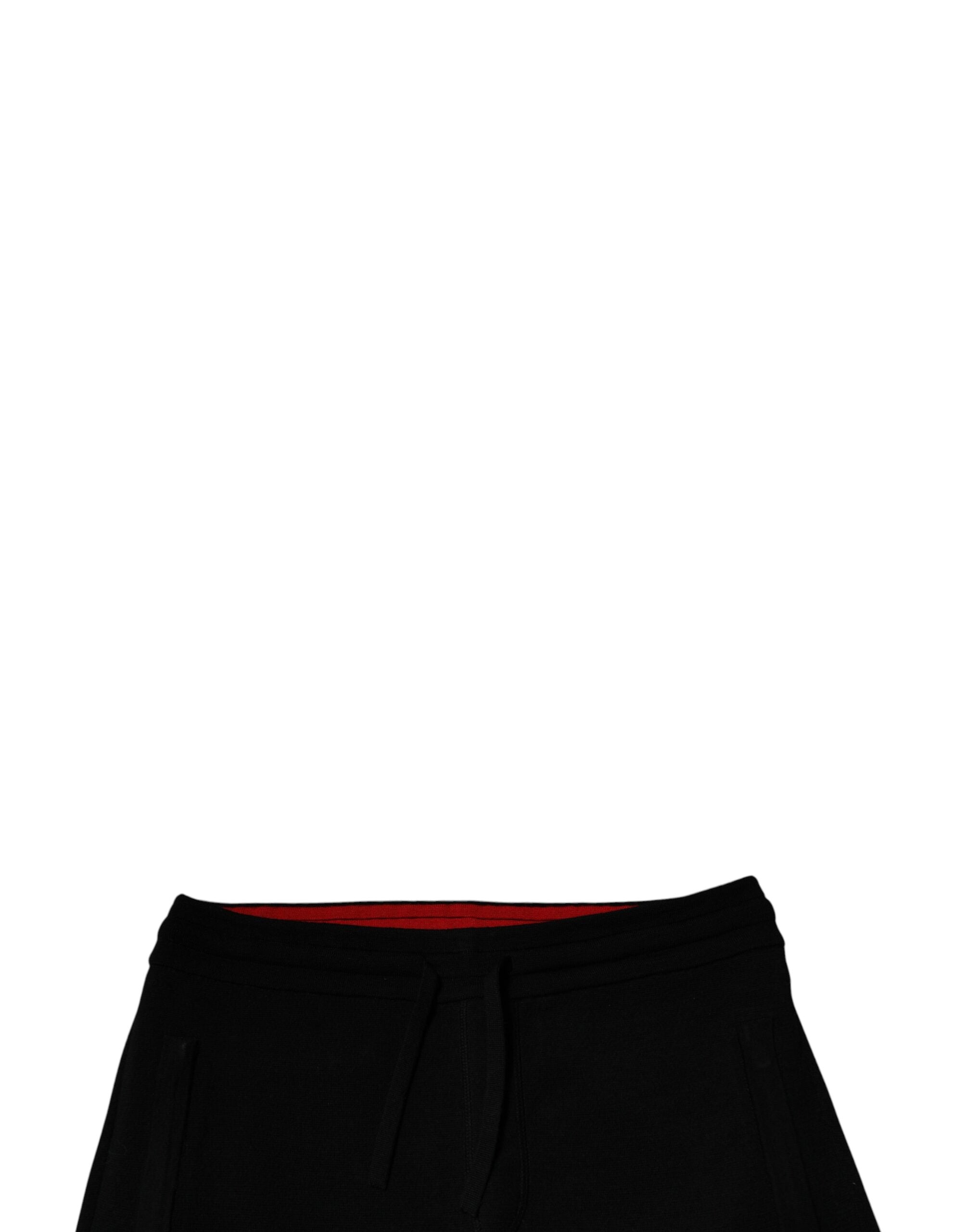 Pantalones deportivos de lana negros de Dolce & Gabbana con cintura media-5