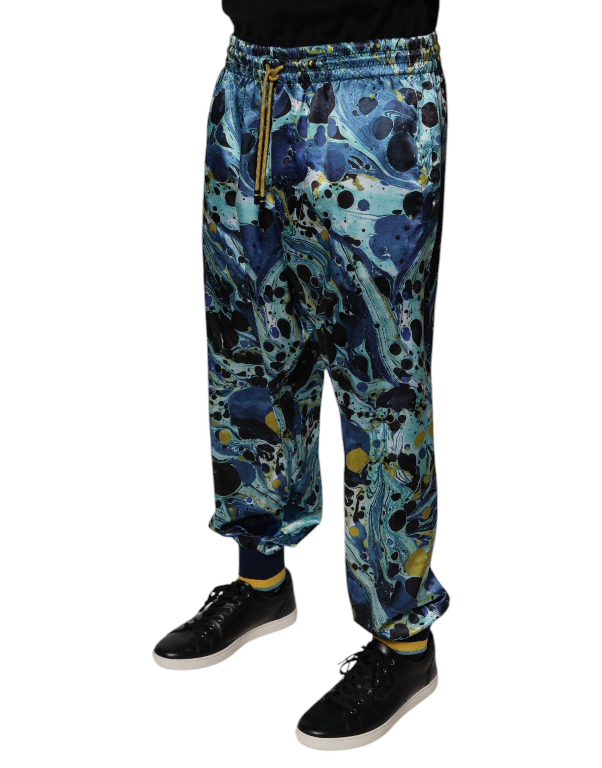 Dolce & Gabbana Multicolor Marble Print Jogger Men's Sweatpants Trousers-3