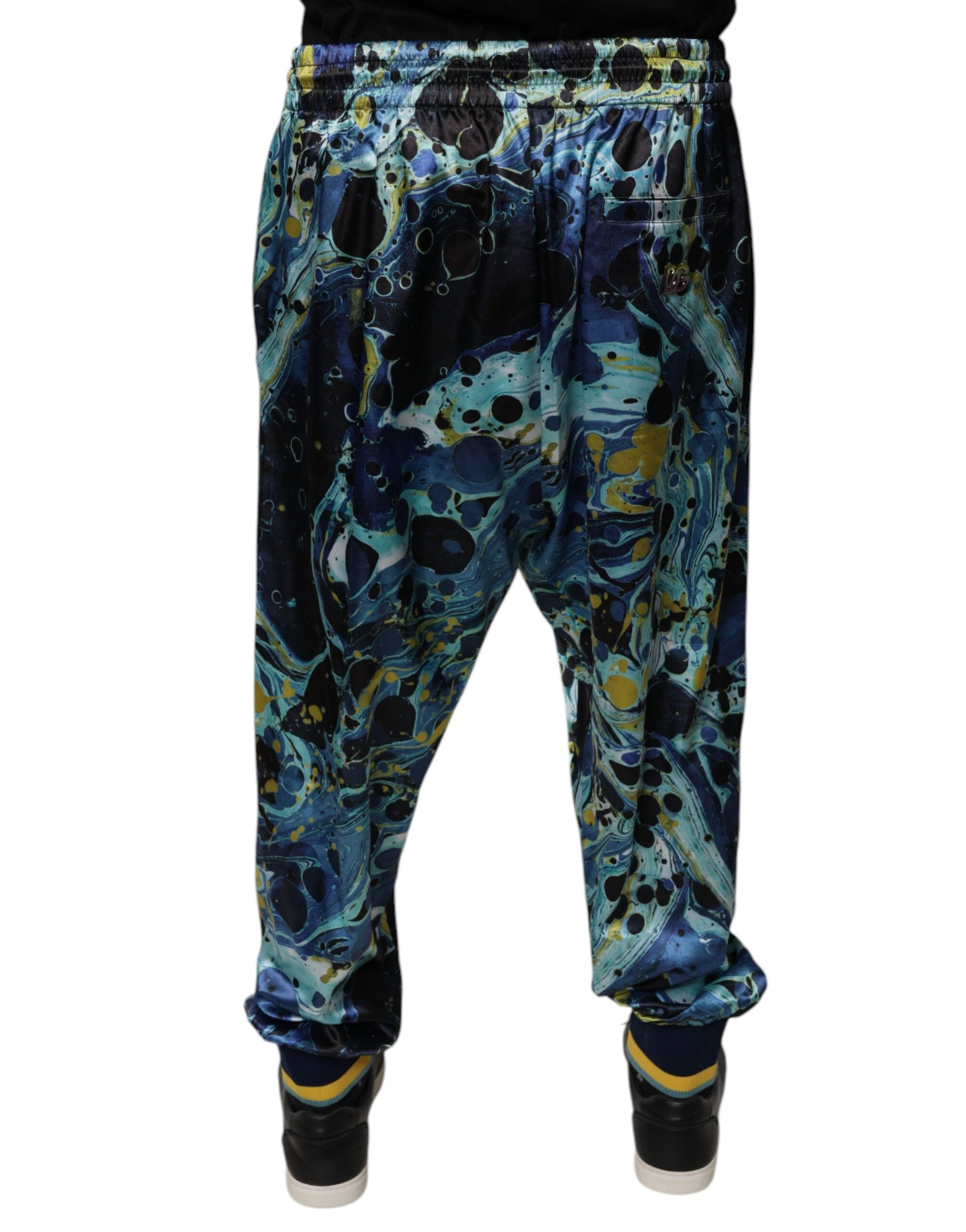 Dolce & Gabbana Multicolor Marble Print Jogger Men's Sweatpants Trousers-4