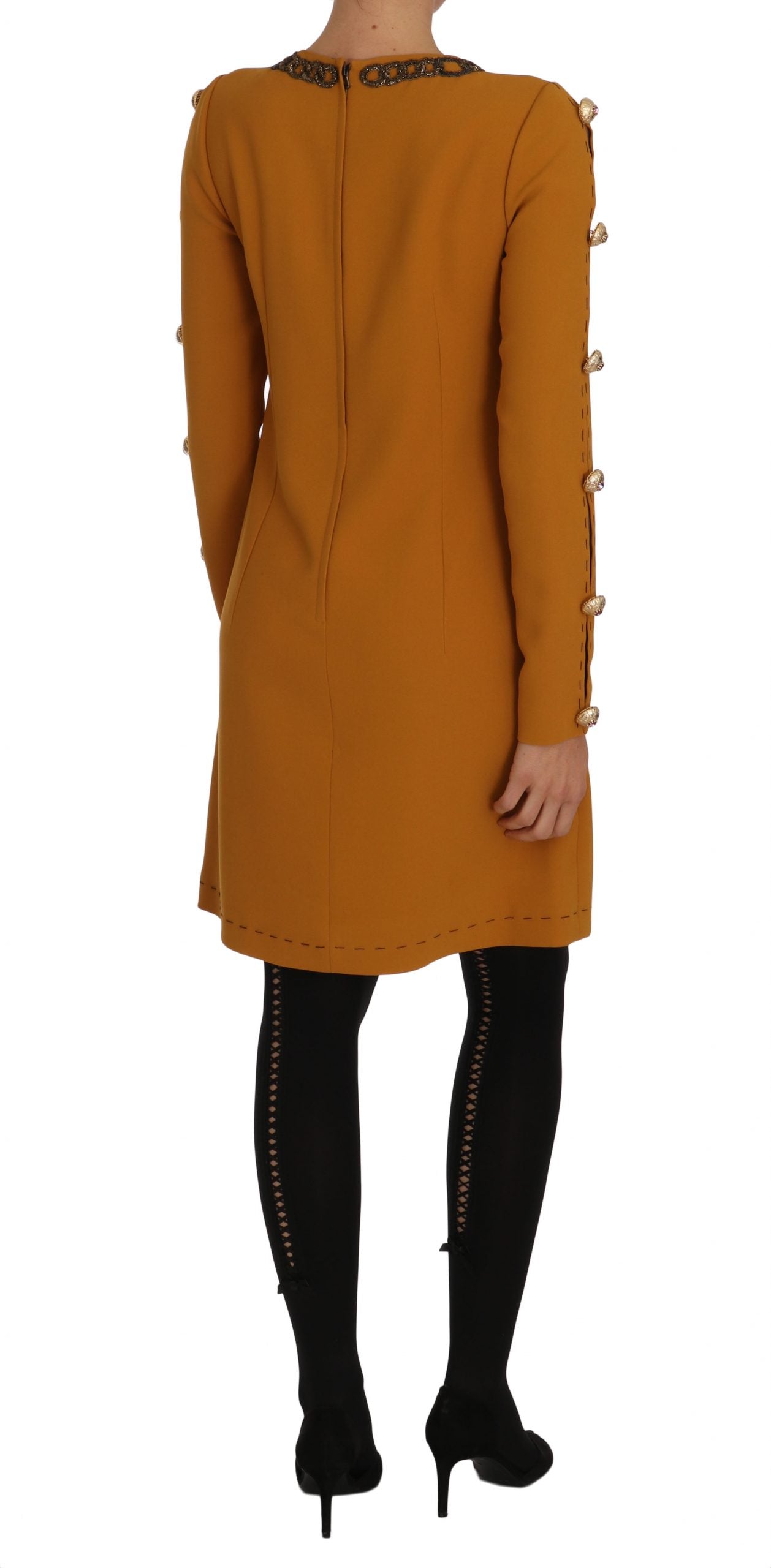 Dolce & Gabbana Braunes Mini-Kleid mit Kristallverzierung-5