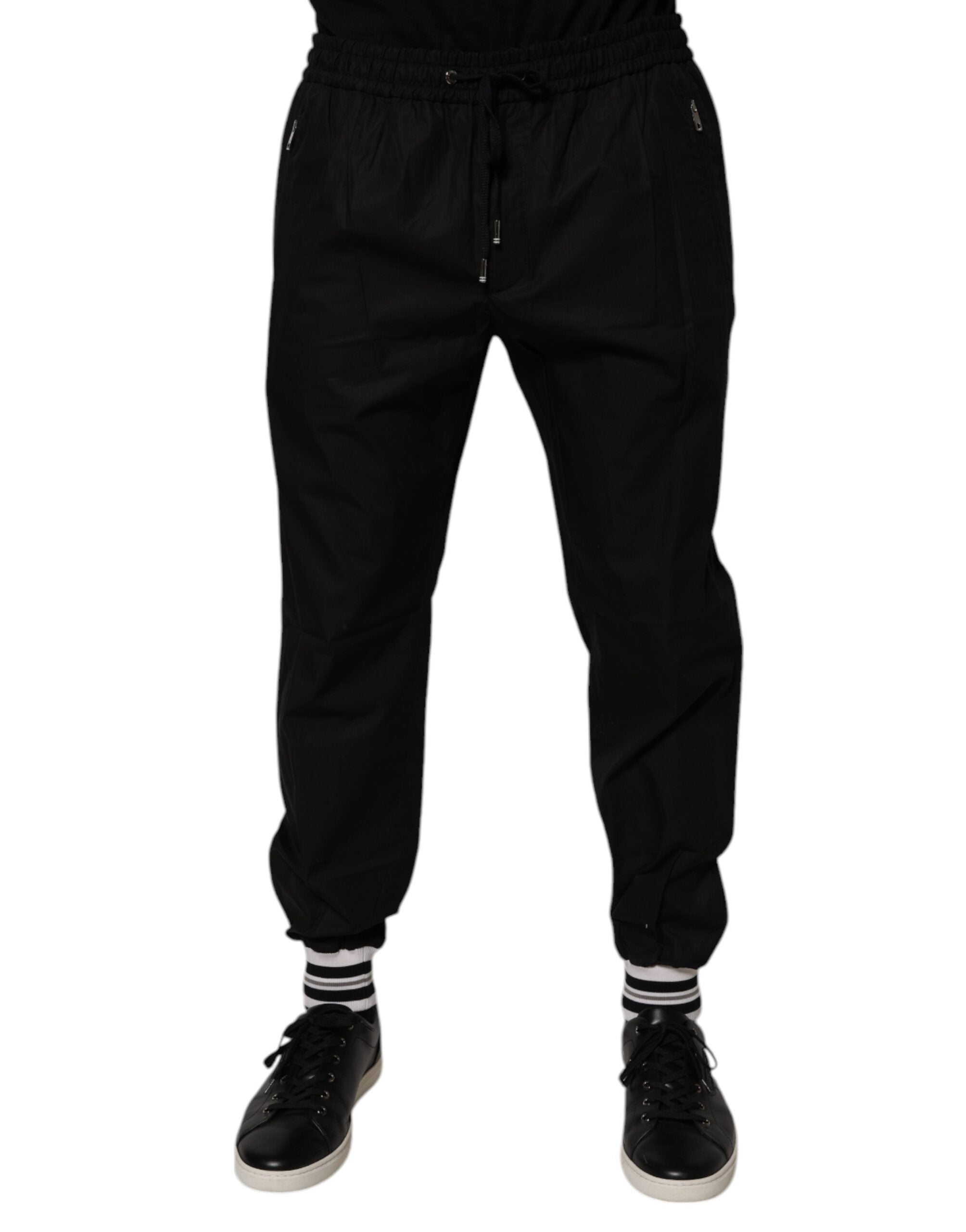 Dolce & Gabbana Black Cotton Men's Jogger Sweatpants Trousers-2