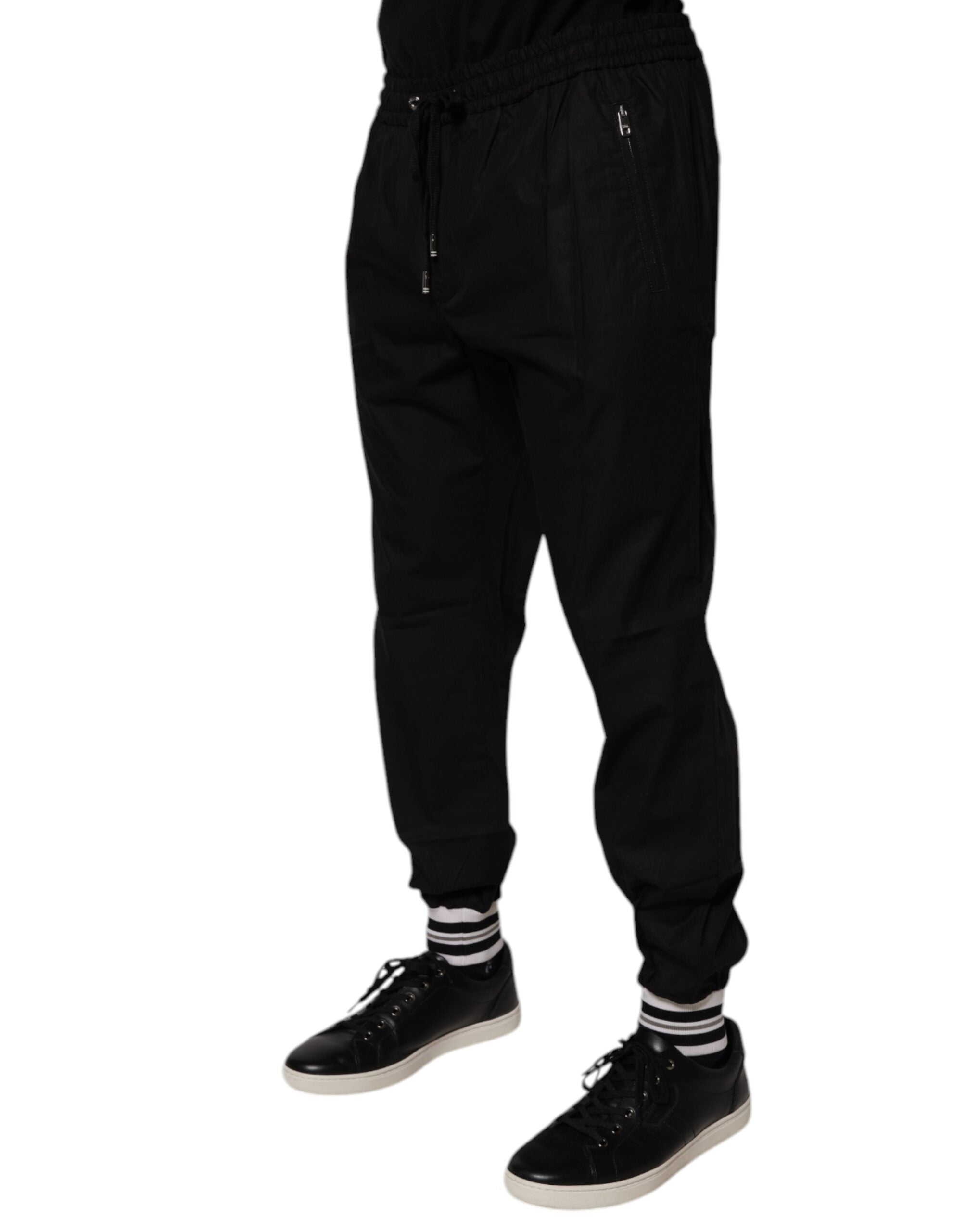 Dolce & Gabbana Black Cotton Men's Jogger Sweatpants Trousers-3