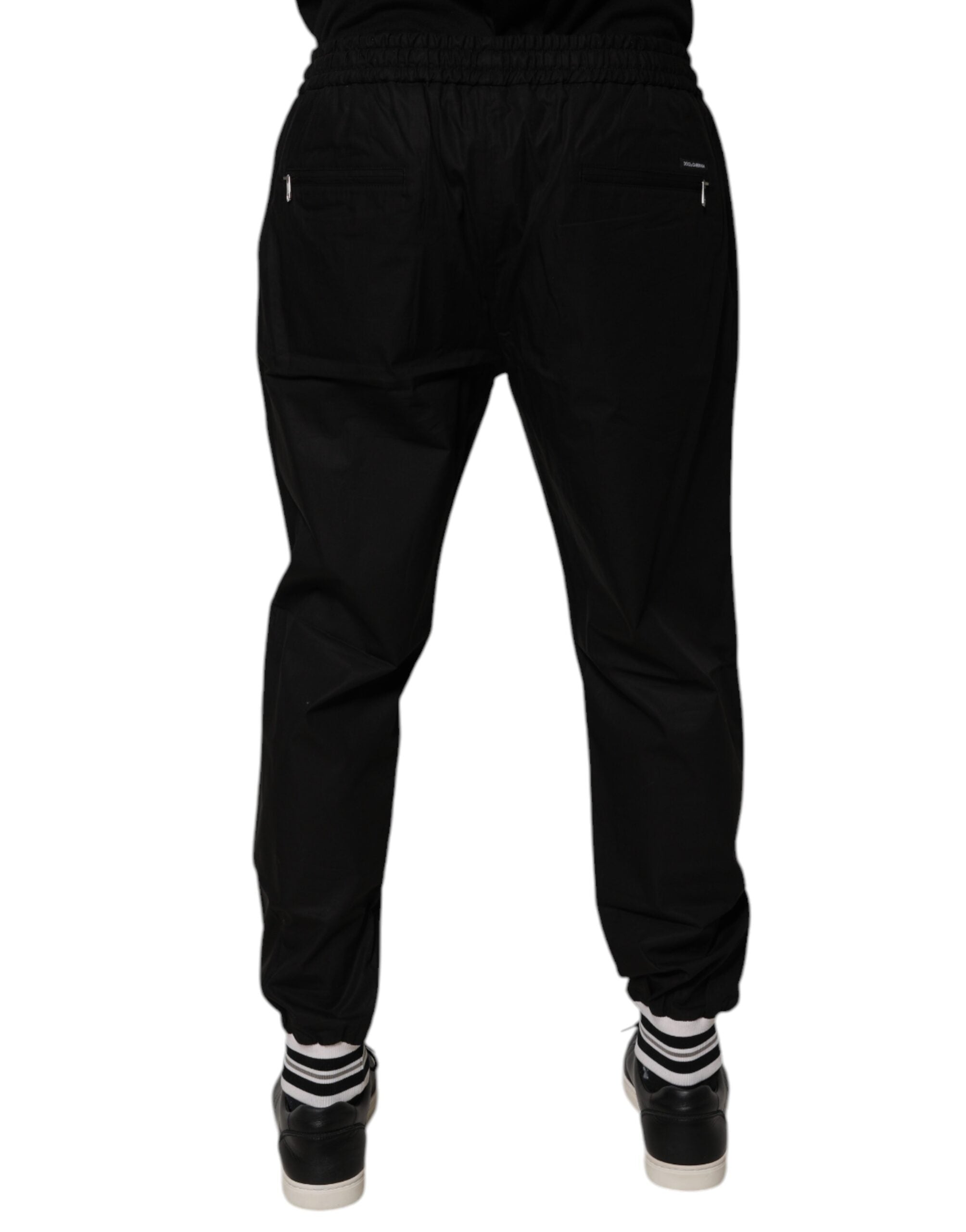 Dolce & Gabbana Black Cotton Men's Jogger Sweatpants Trousers-4