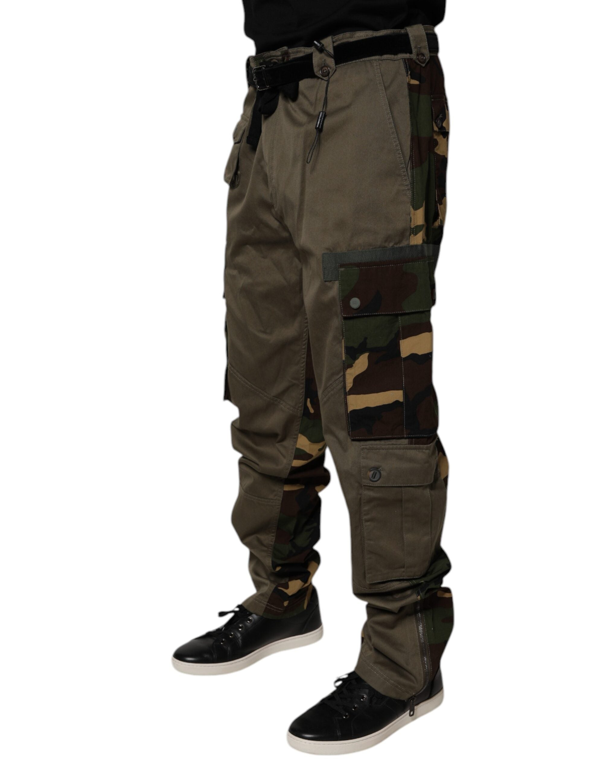 Dolce & Gabbana Mehrfarbige Patchwork-Cargo-Hose im Tarnmuster-3