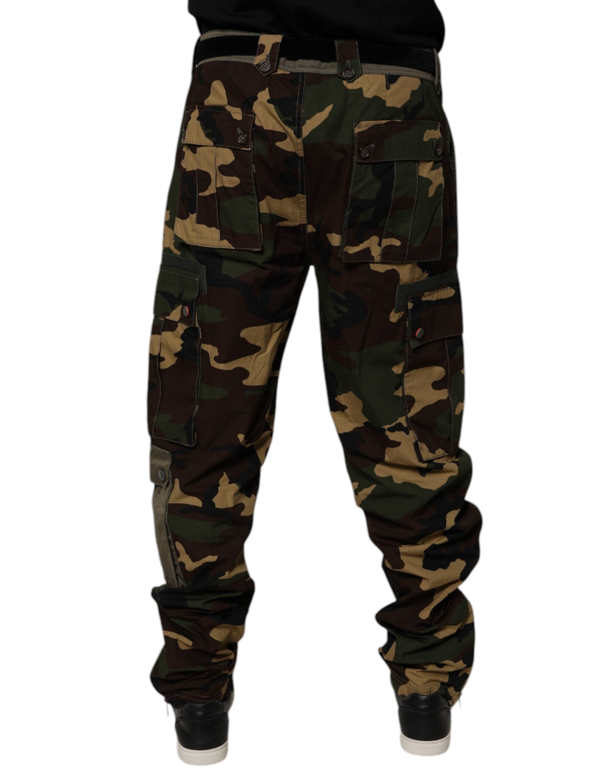 Dolce & Gabbana Mehrfarbige Patchwork-Cargo-Hose im Tarnmuster-4