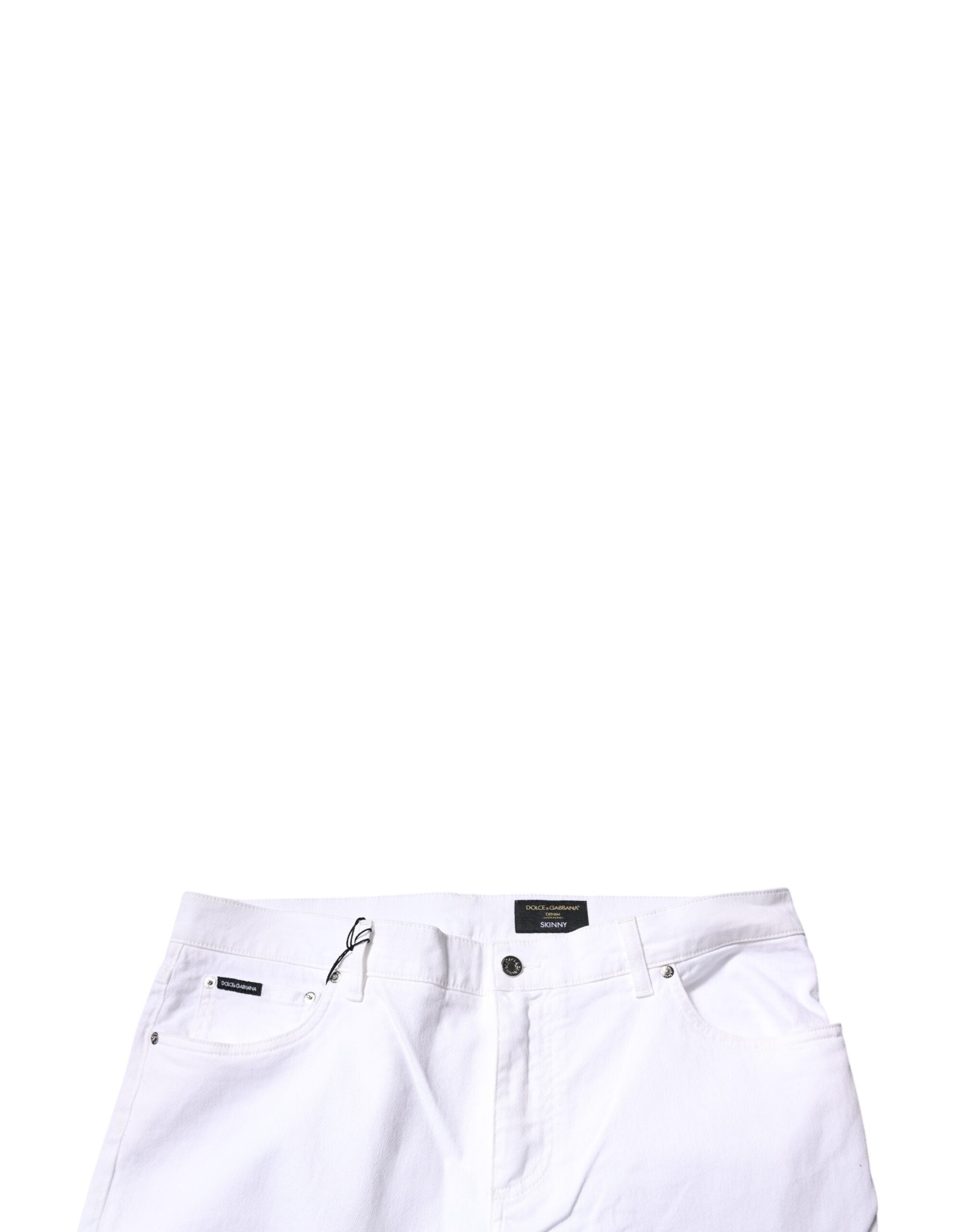 Dolce & Gabbana Weiße Baumwoll-Stretch-Skinny-Denim-Jeans für Männer-5
