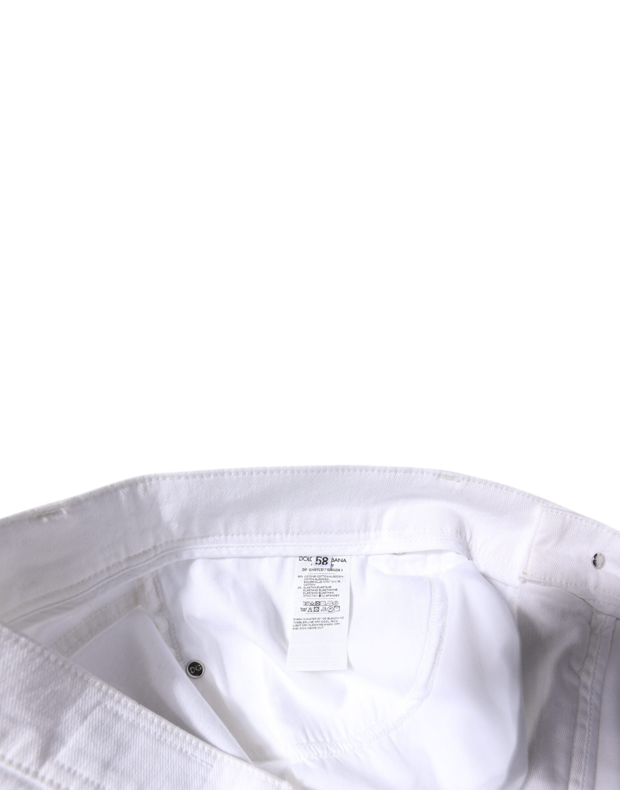 Dolce & Gabbana Weiße Baumwoll-Stretch-Skinny-Denim-Jeans für Männer-6