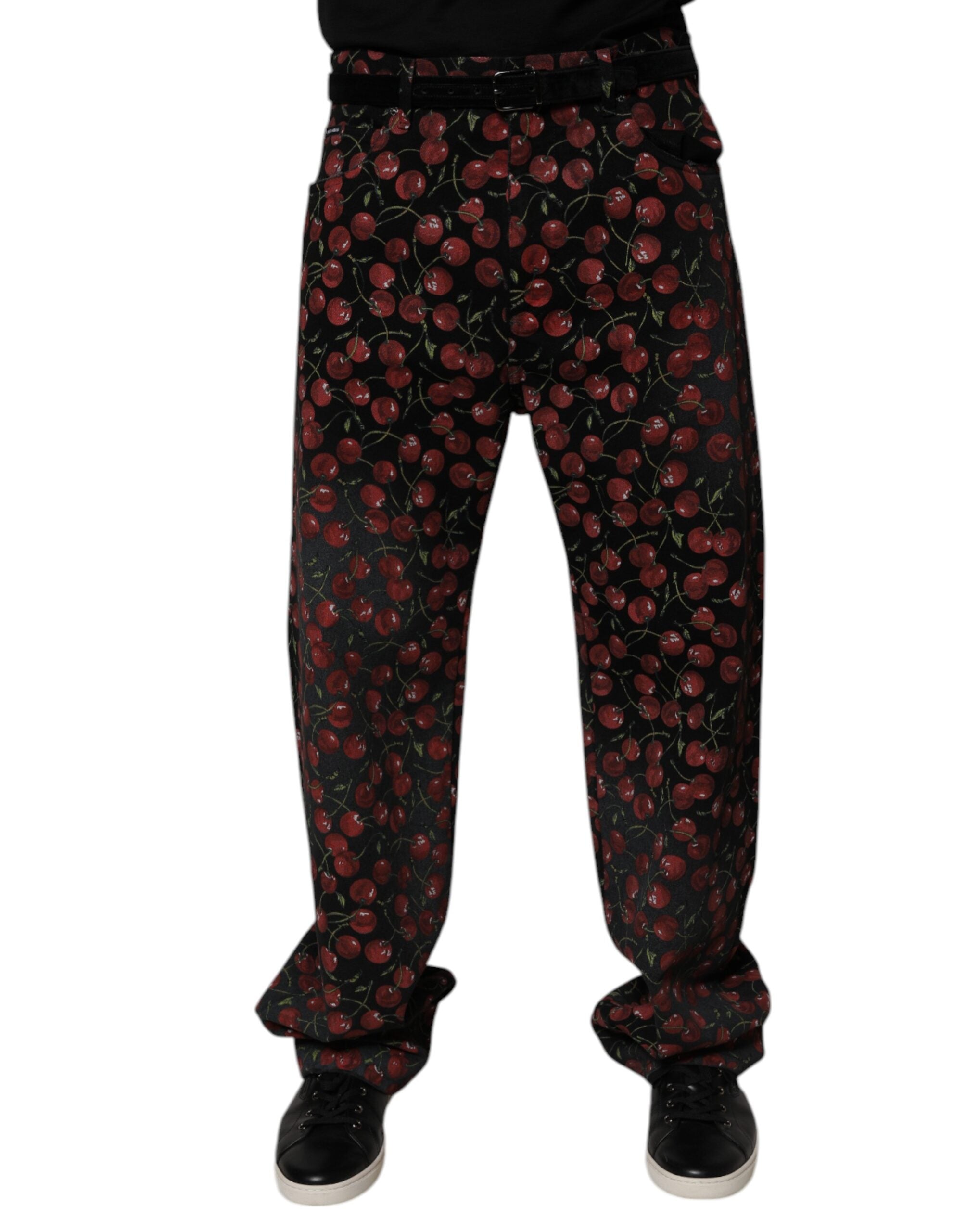 Dolce & Gabbana Schwarze Kirsche Baumwolle Gerade Männer Denim Jeans-2