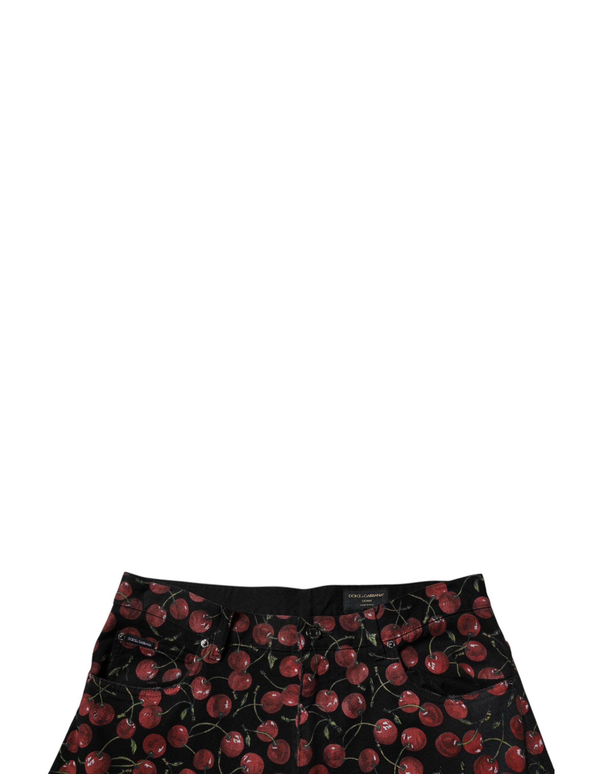 Dolce & Gabbana Schwarze Kirsche Baumwolle Gerade Männer Denim Jeans-5