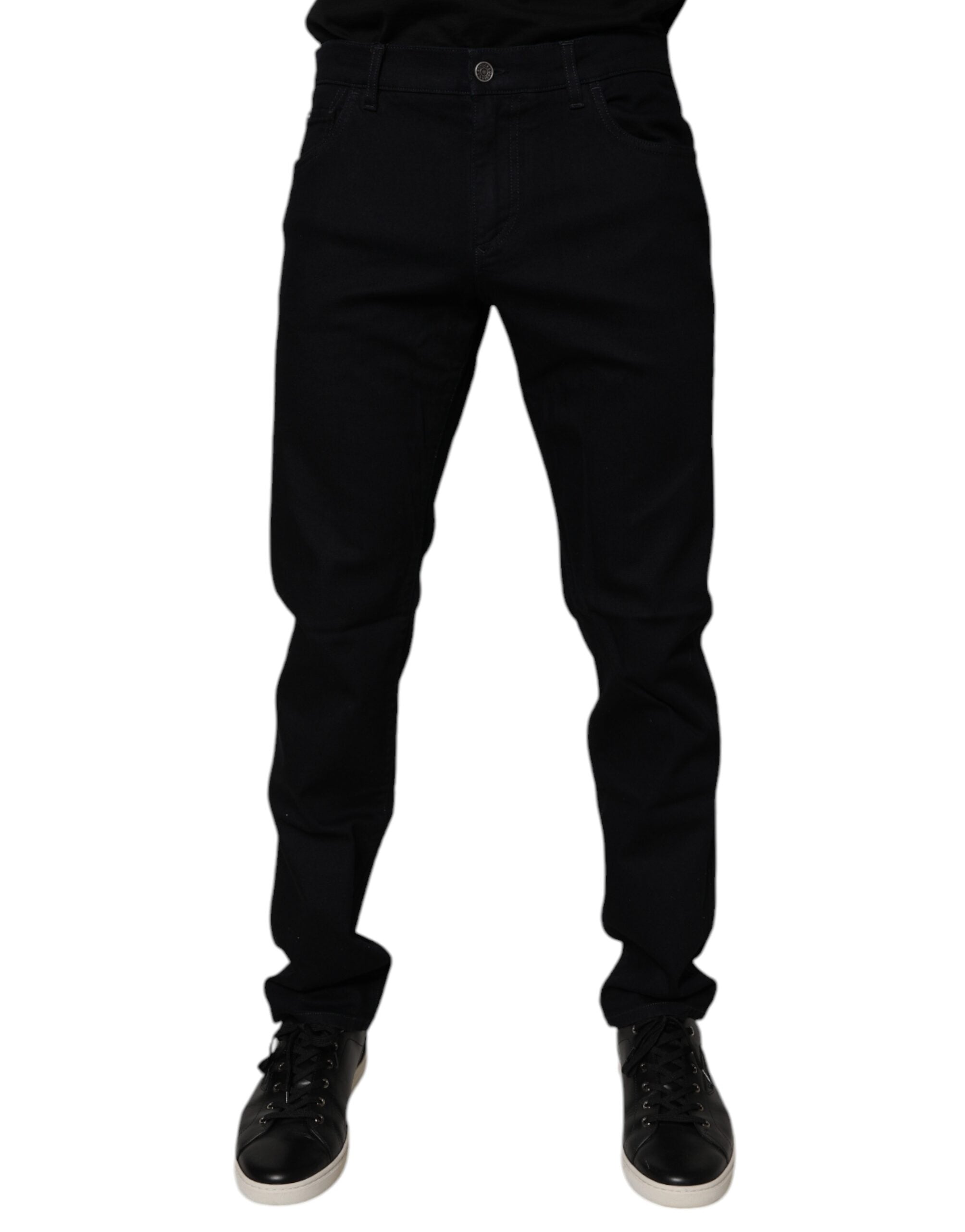 Dolce & Gabbana Black Cotton Stretch Slim Fit Men's Denim Jeans-2