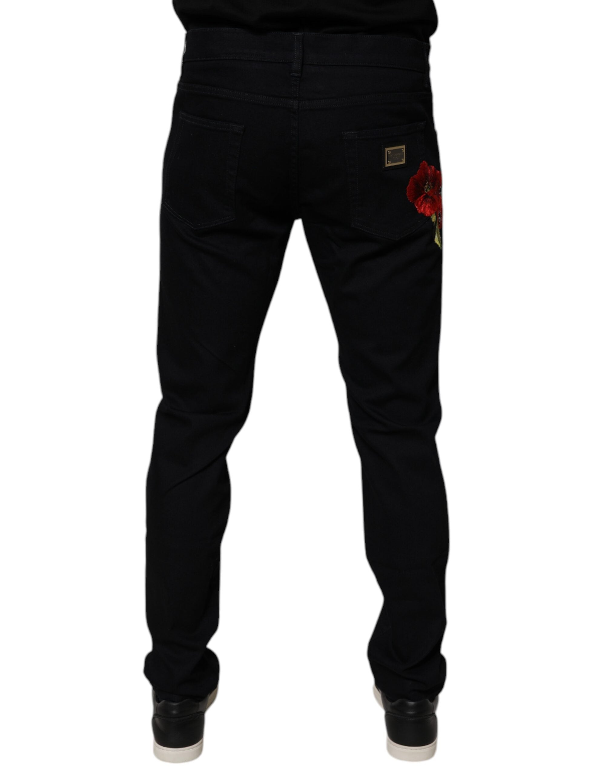 Dolce & Gabbana Black Cotton Stretch Slim Fit Men's Denim Jeans-4