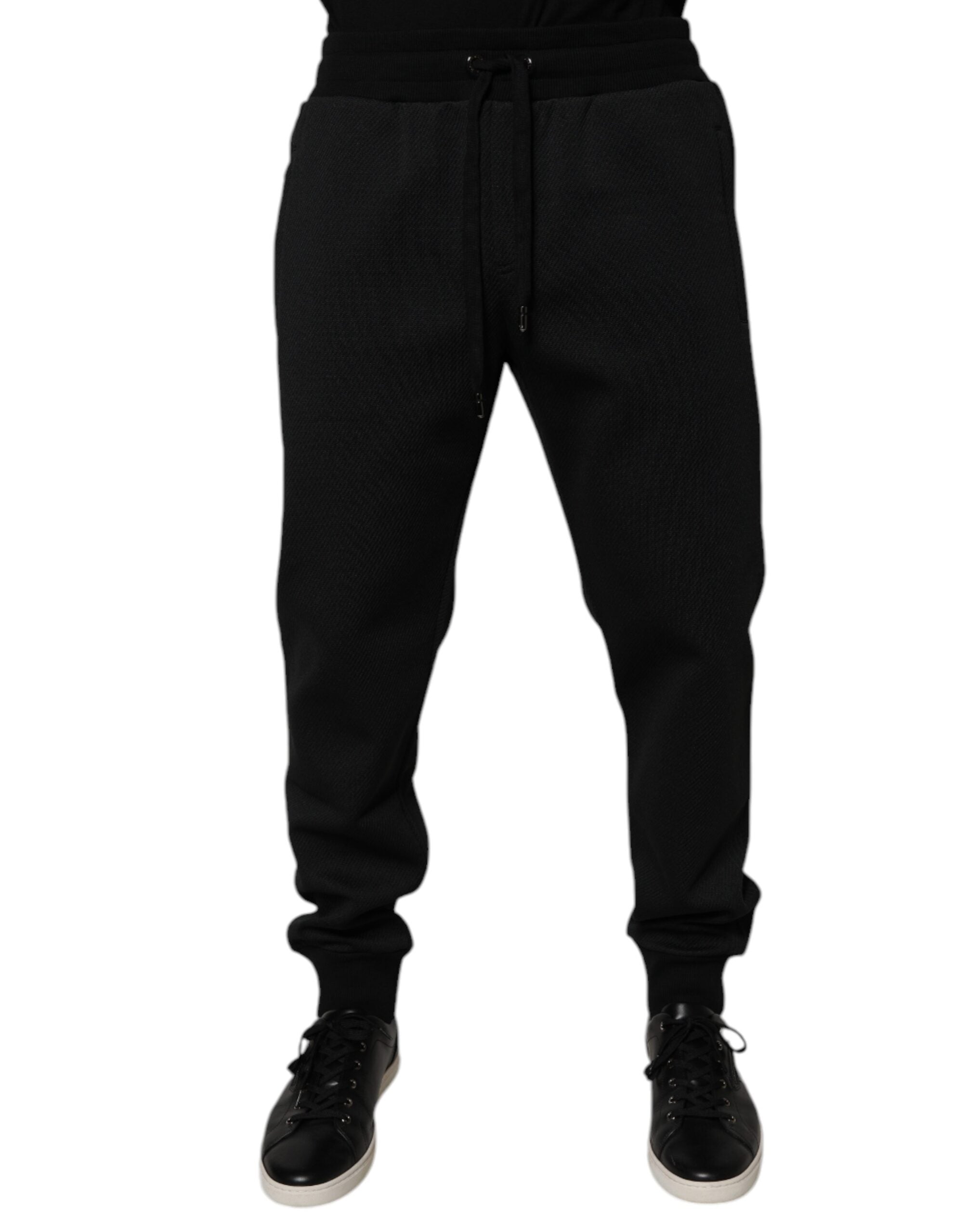 Dolce & Gabbana Black Polyester Men's Jogger Sweatpants Trousers-2