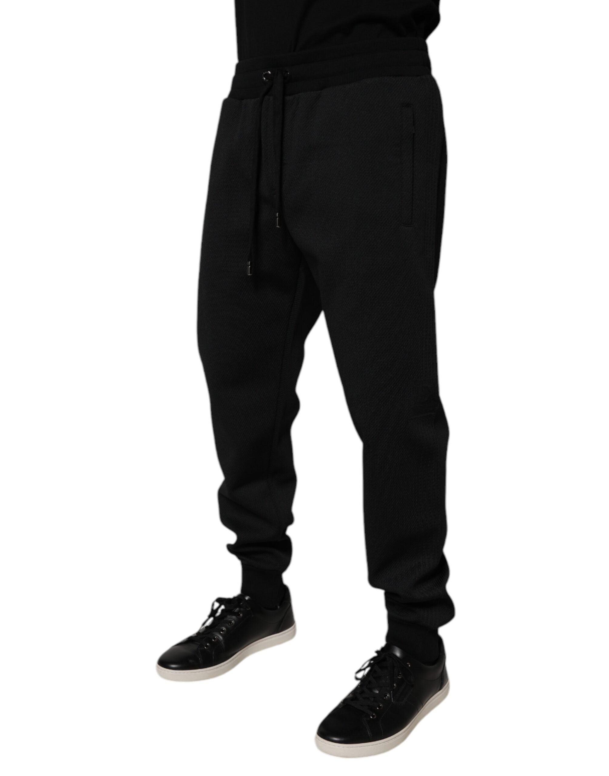 Dolce & Gabbana Black Polyester Men's Jogger Sweatpants Trousers-3