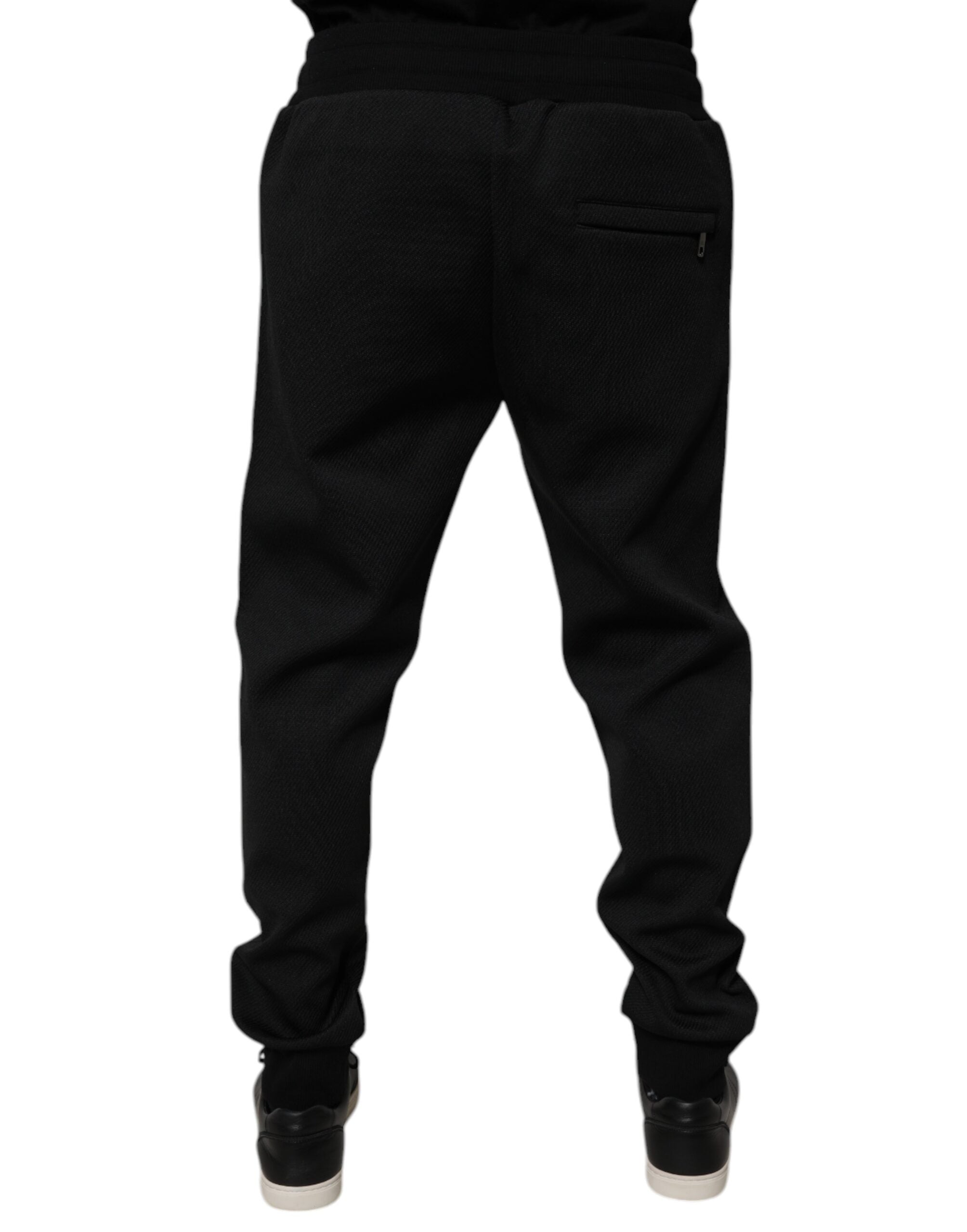 Dolce & Gabbana Black Polyester Men's Jogger Sweatpants Trousers-4