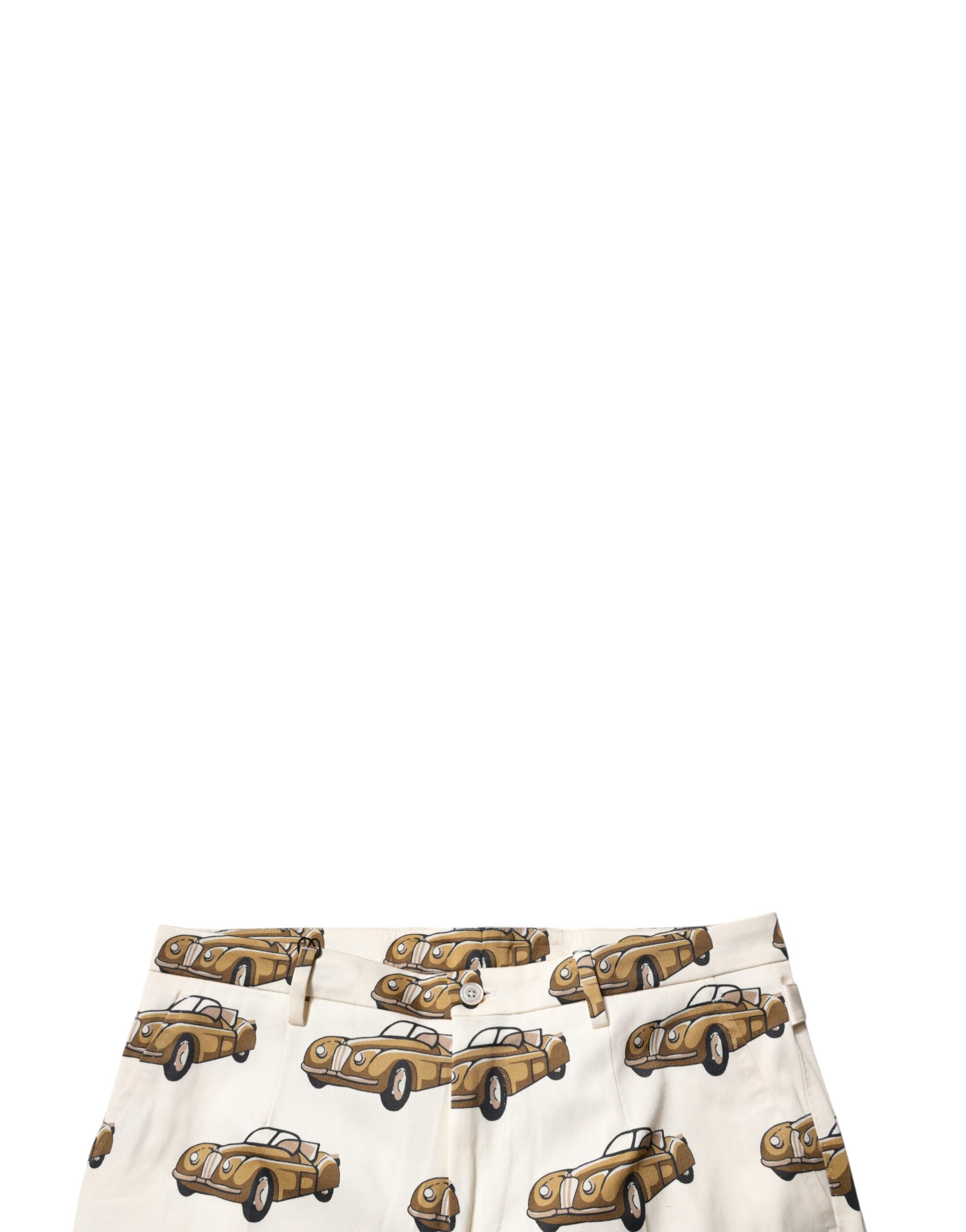 Dolce & Gabbana Off White Cars Cotton Skinny Men's Denim Jeans-5