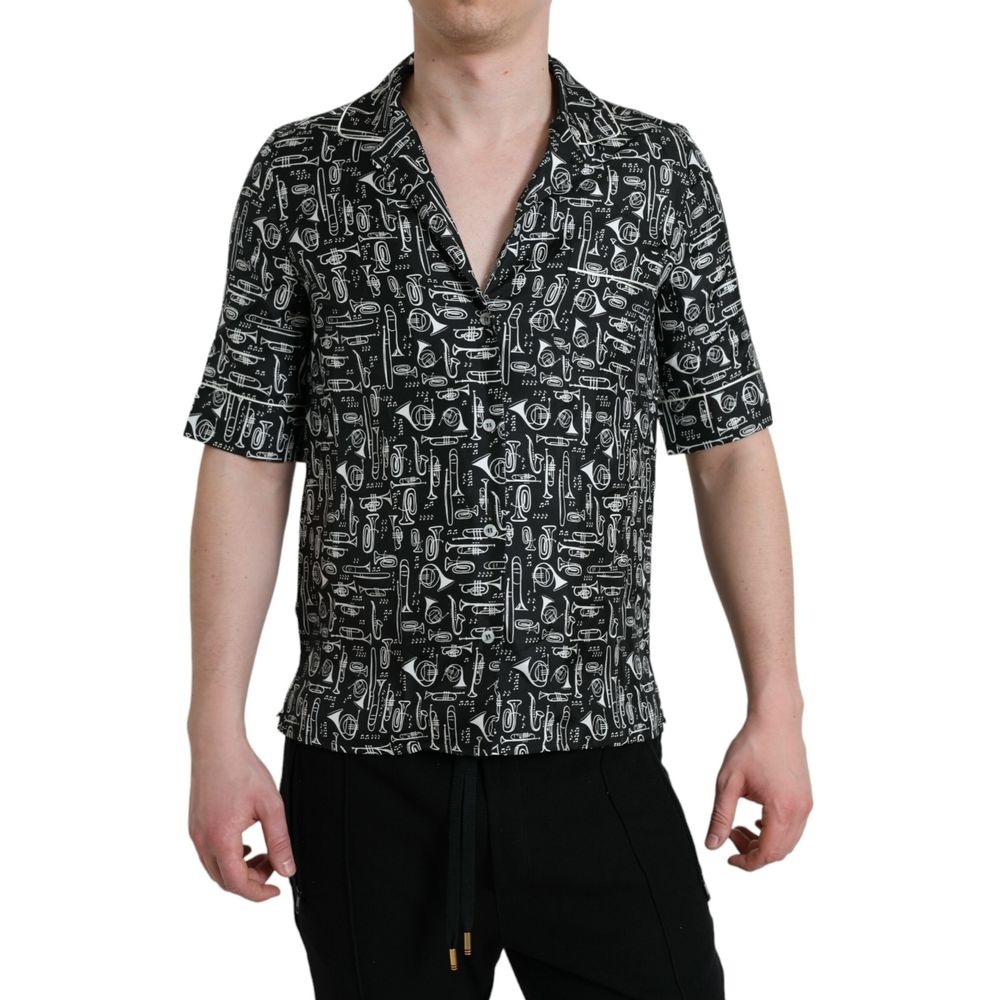 Dolce & Gabbana Schwarze Seidenbluse-1