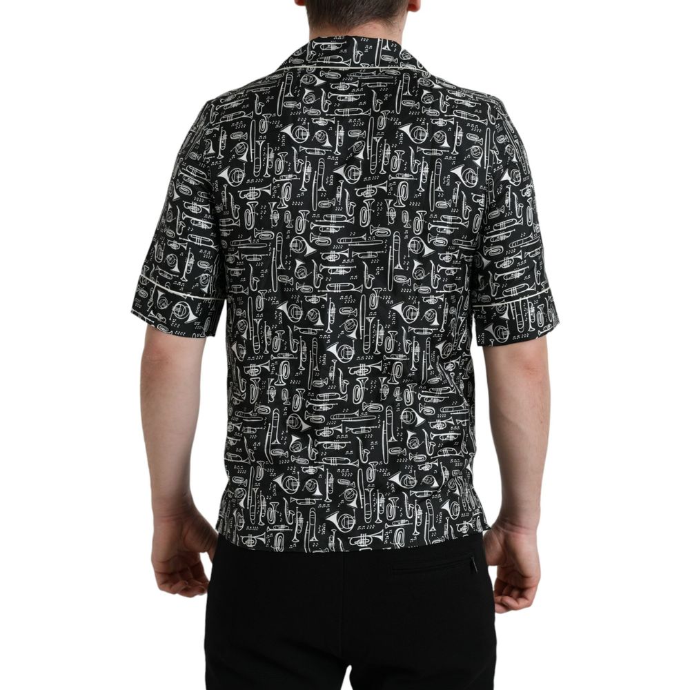 Dolce & Gabbana Schwarze Seidenbluse-2