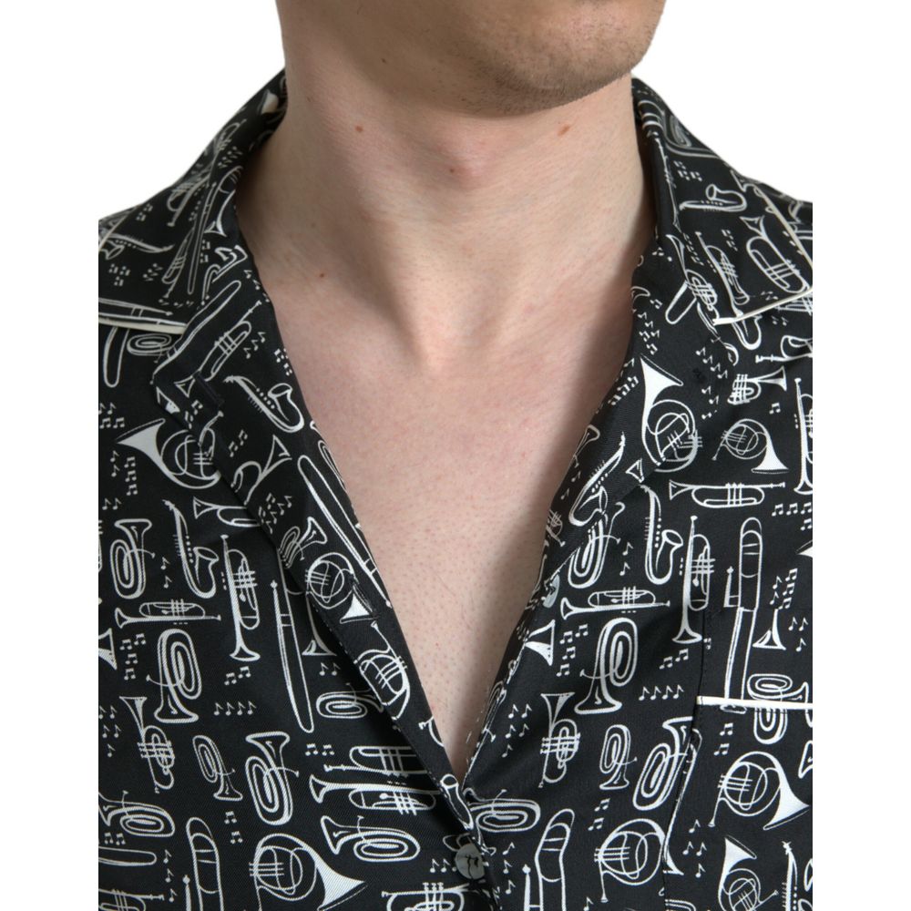 Dolce & Gabbana Schwarze Seidenbluse-3
