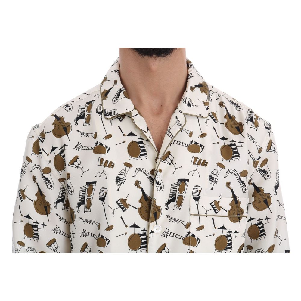 Dolce & Gabbana Seidenhemd mit Muster in Multicolor-3