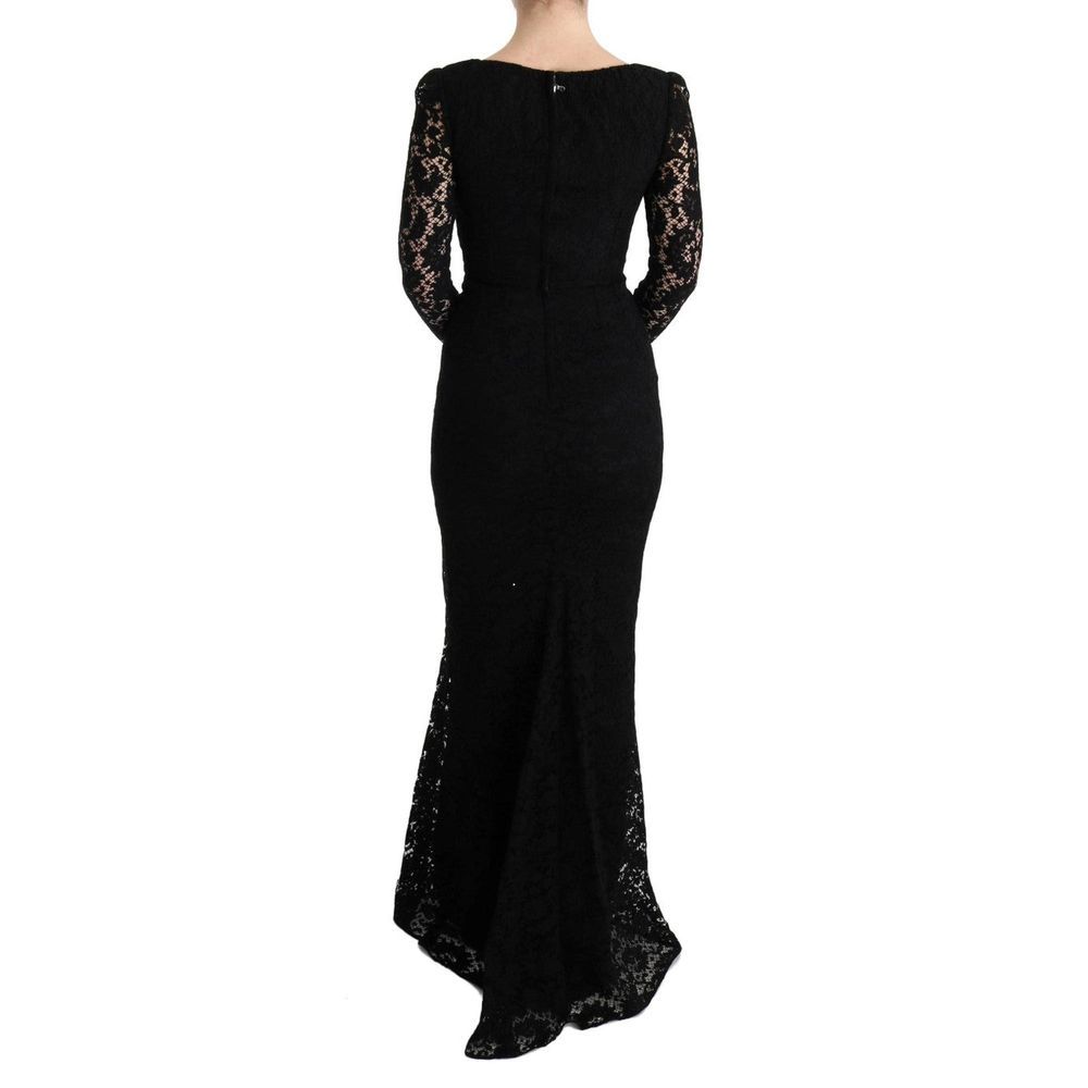 Dolce & Gabbana Elegantes Schwarzes Cocktailkleid aus Baumwolle-3