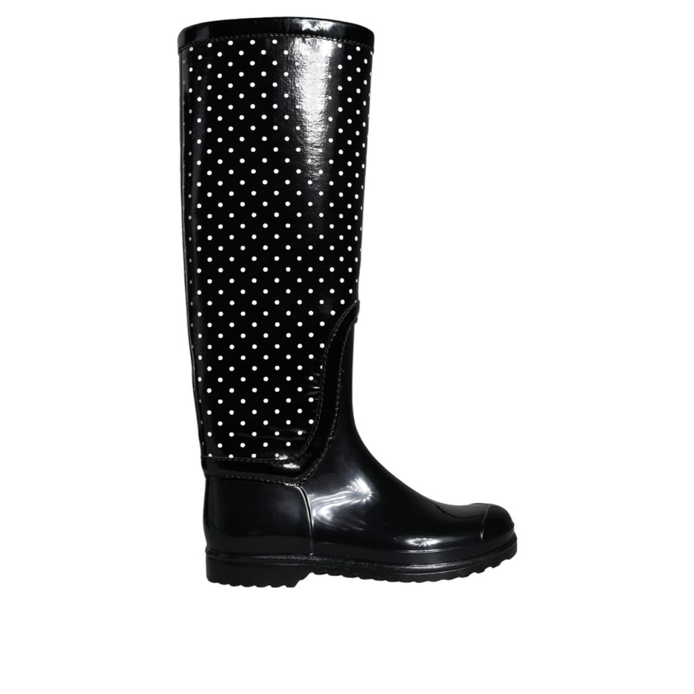Dolce & Gabbana Elegante Gummistiefel in Schwarz-1
