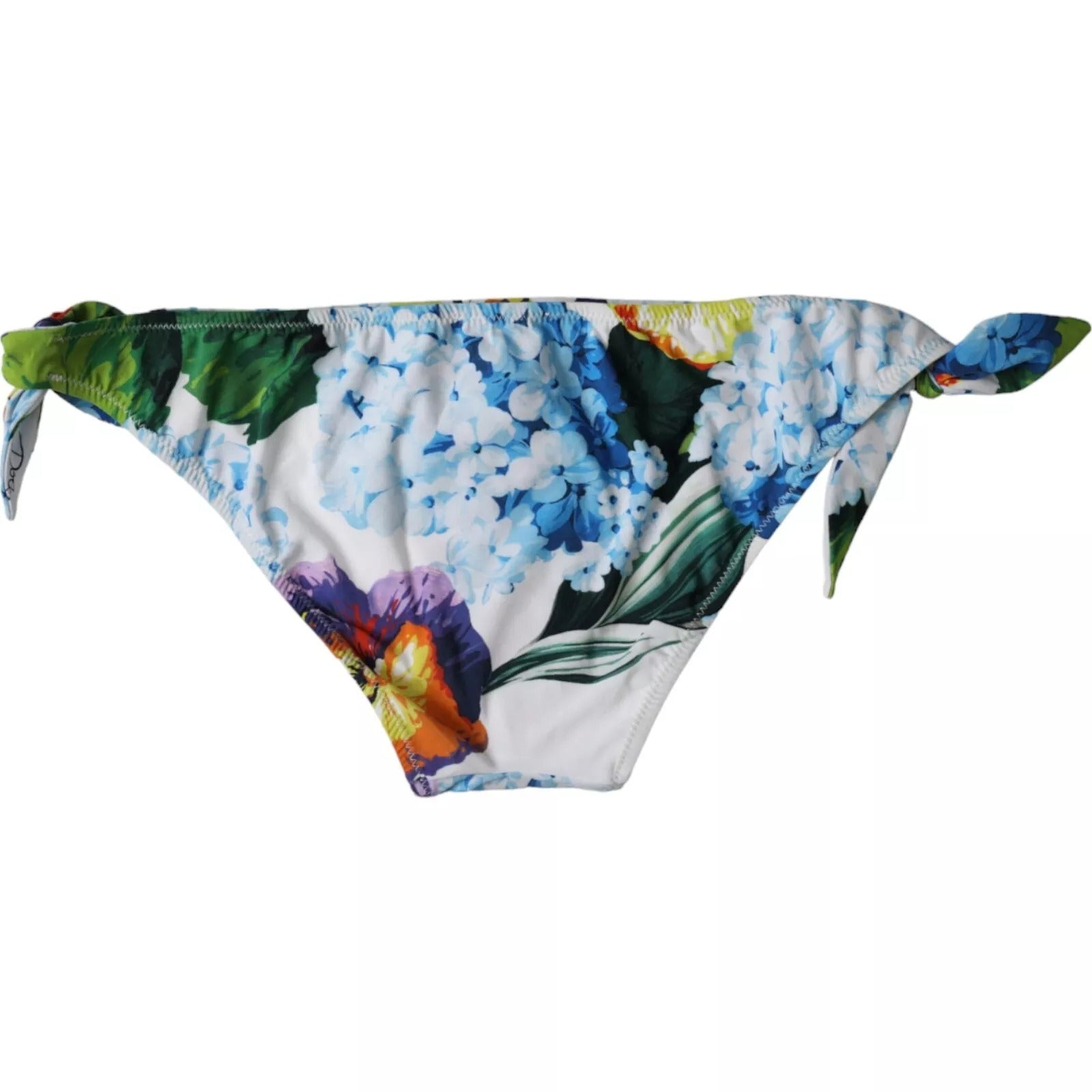 Dolce & Gabbana White Floral Print Swimsuit Bikini Bottom Swimwear-2