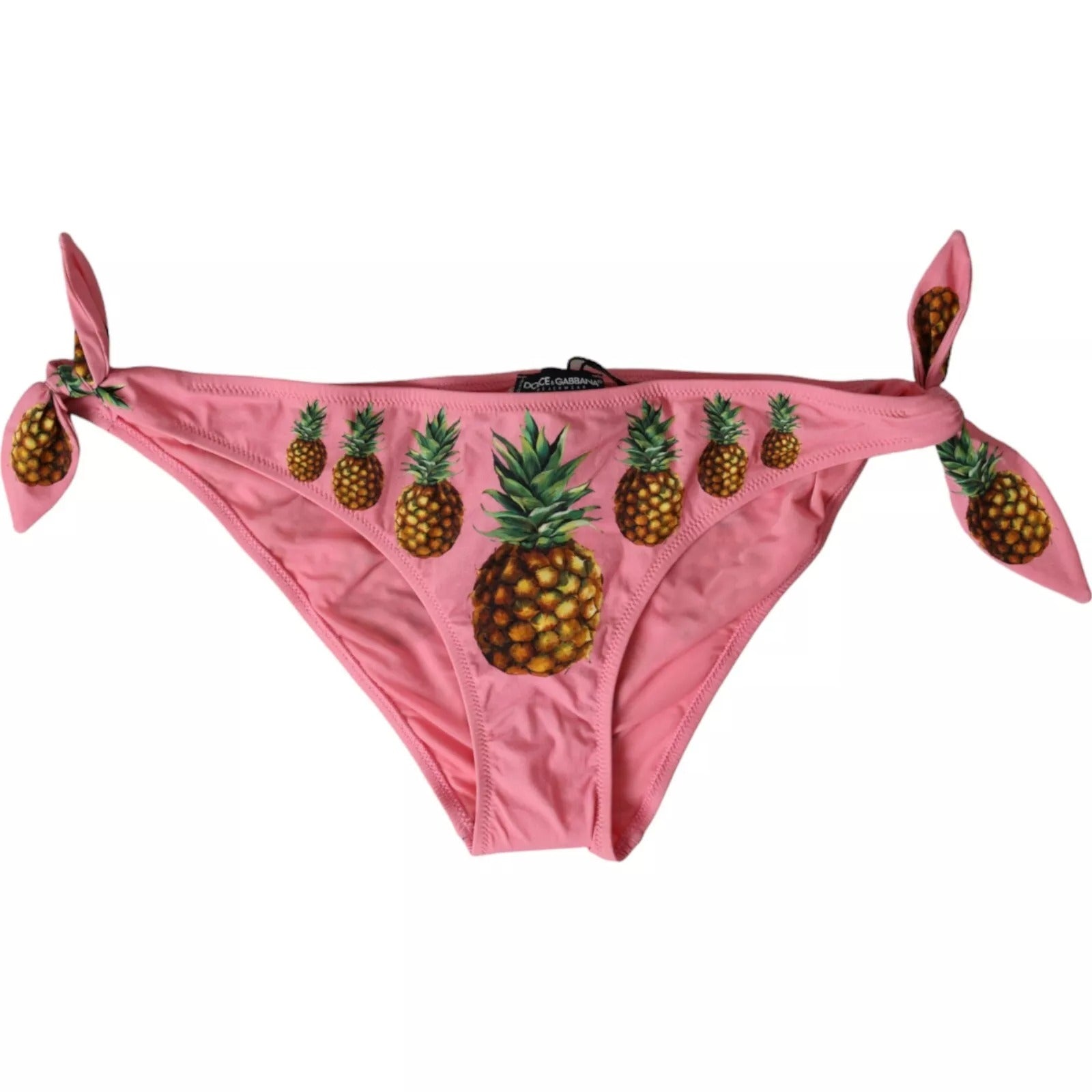 Dolce & Gabbana Rosa Ananas Badeanzug Bikini Bottom Bademode-1