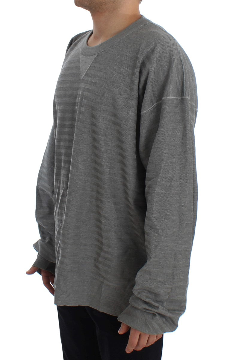 Dolce & Gabbana grey silk crew neck sweater-2