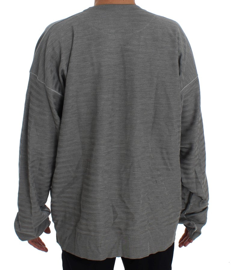 Dolce & Gabbana grey silk crew neck sweater-3