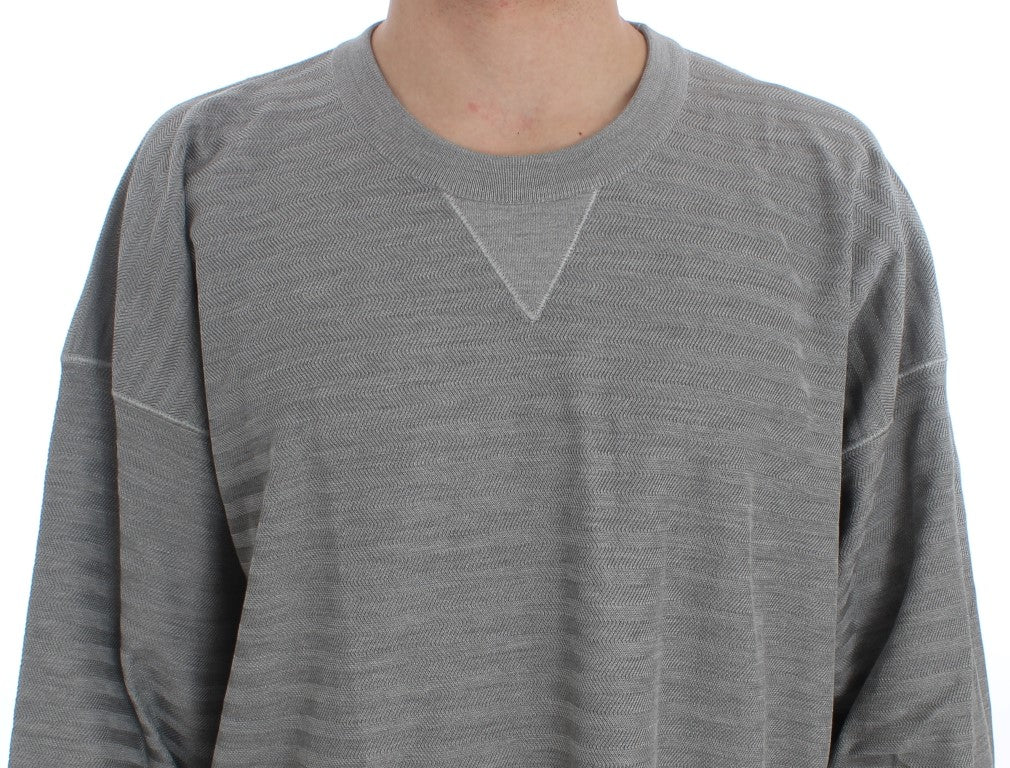 Dolce & Gabbana grey silk crew neck sweater-4
