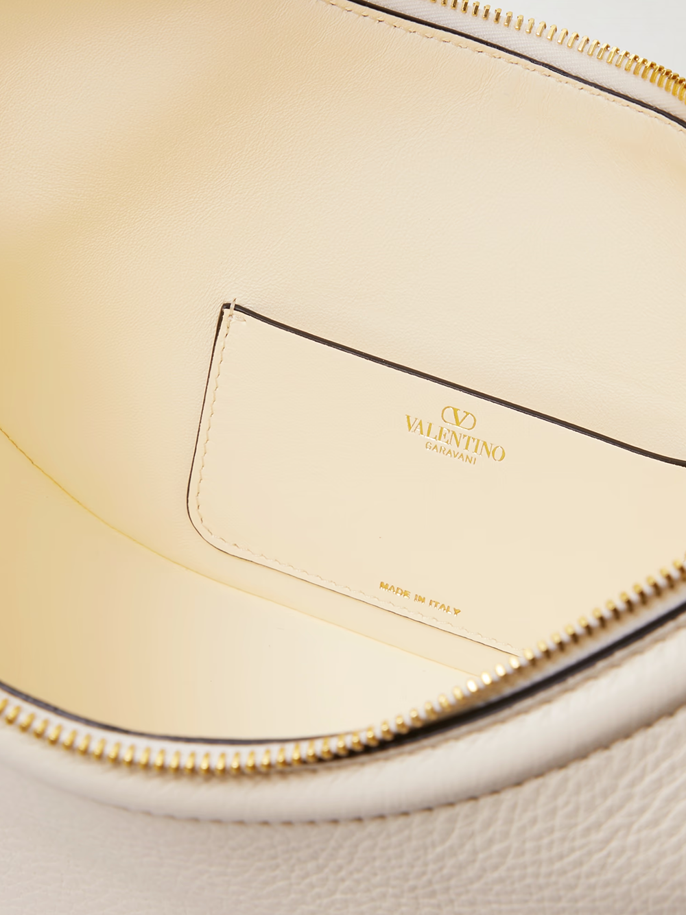 Valentino Garavani Ivory Leather Small Hobo Vlogo Shoulder Bag-5