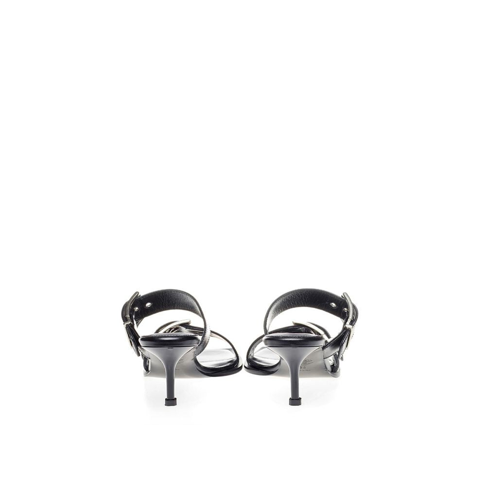Alexander McQueen: Elevate your steps in timeless black leather sandals-4