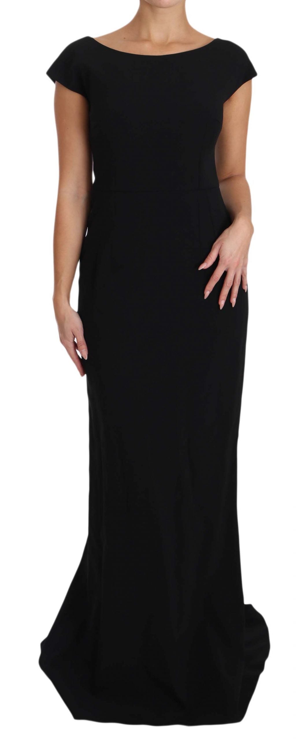 Dolce & Gabbana Black Stretch Dress with Flared Maxi Trousers-3