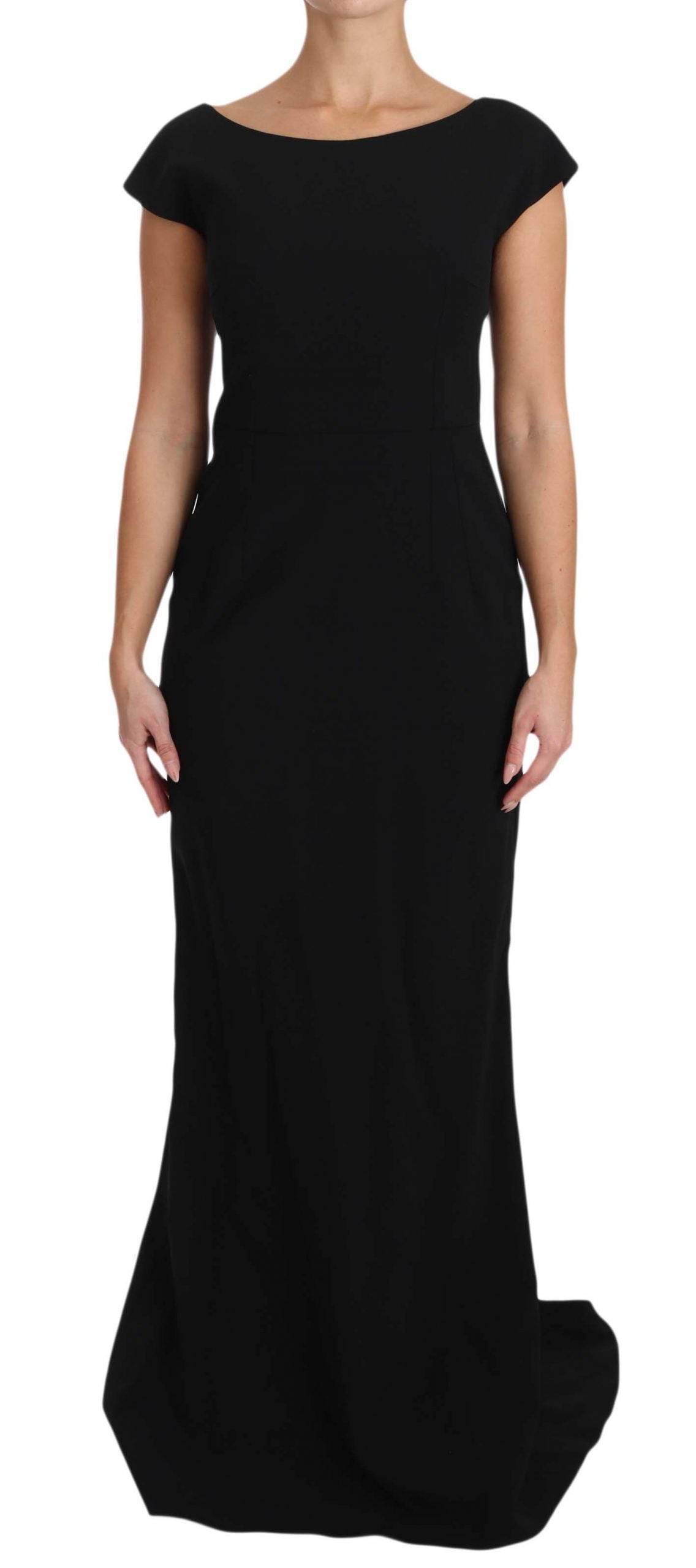 Dolce & Gabbana Black Stretch Dress with Flared Maxi Trousers-1