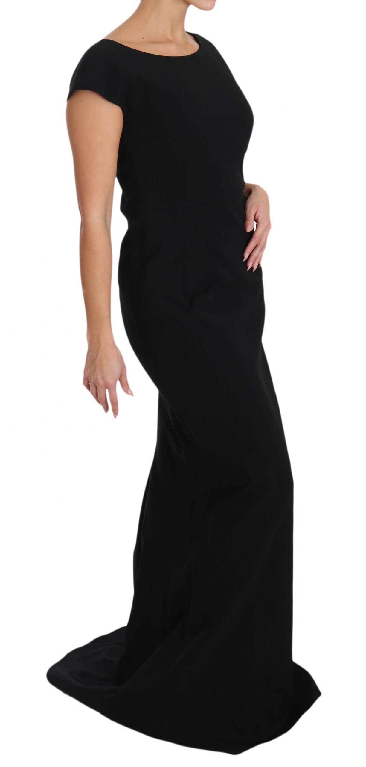 Dolce & Gabbana Black Stretch Dress with Flared Maxi Trousers-4