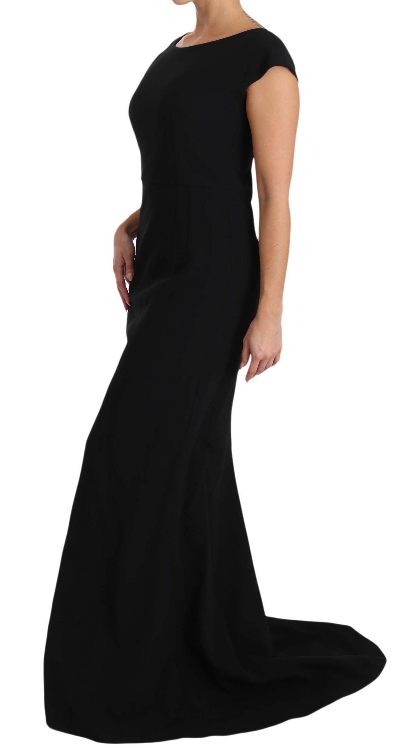 Dolce & Gabbana Black Stretch Dress with Flared Maxi Trousers-5