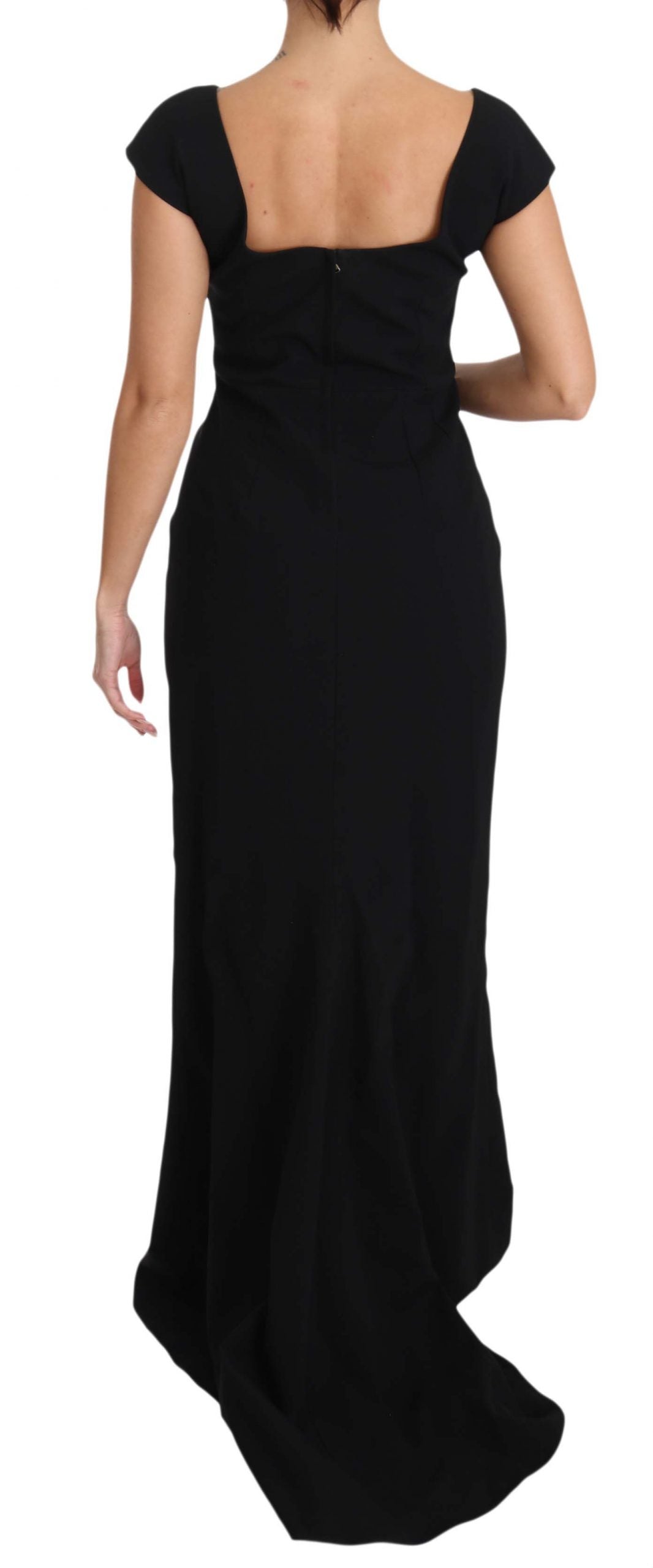 Dolce & Gabbana Black Stretch Dress with Flared Maxi Trousers-6