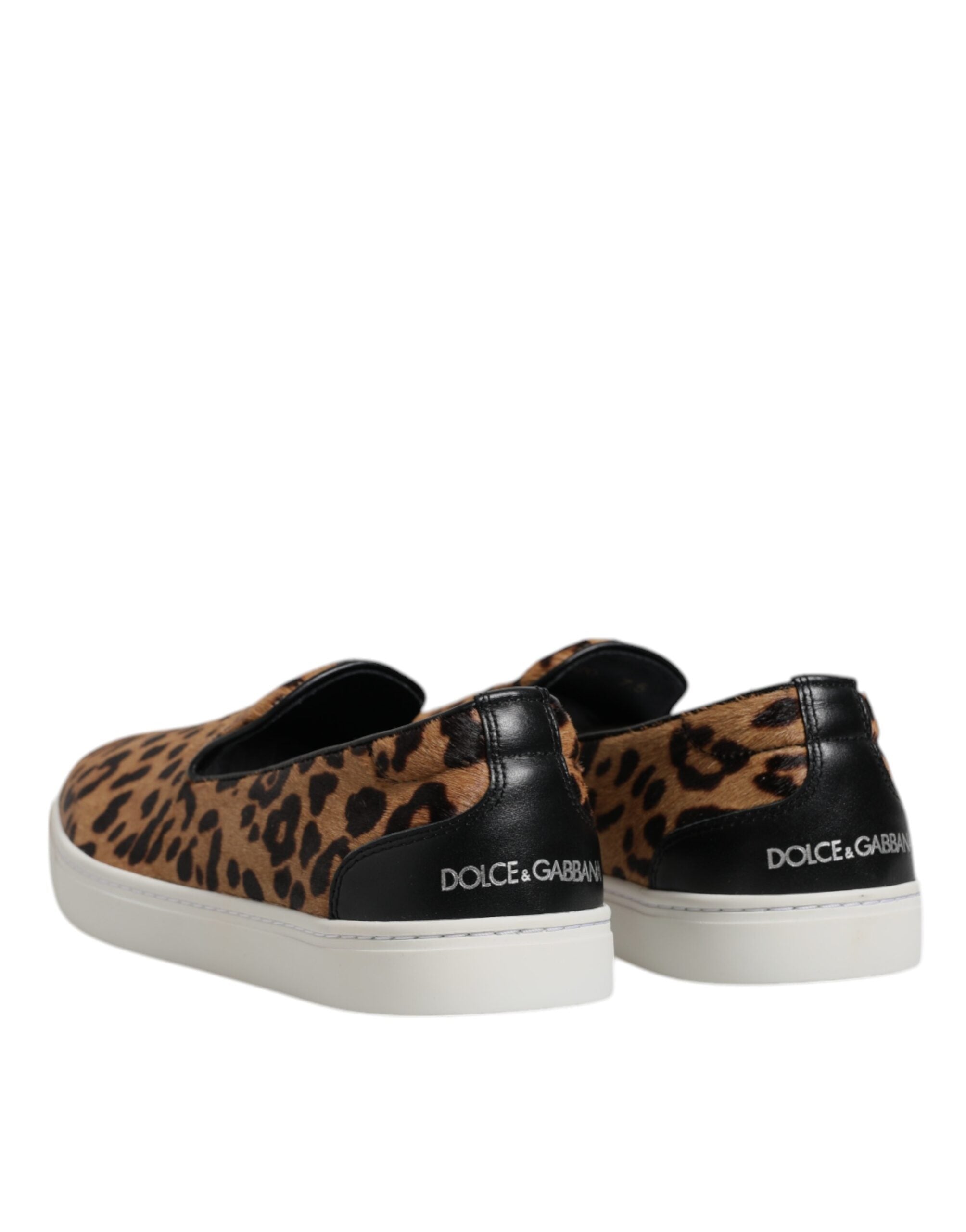 Zapatillas deportivas de piel de becerro marrón con estampado de leopardo de Dolce & Gabbana-5