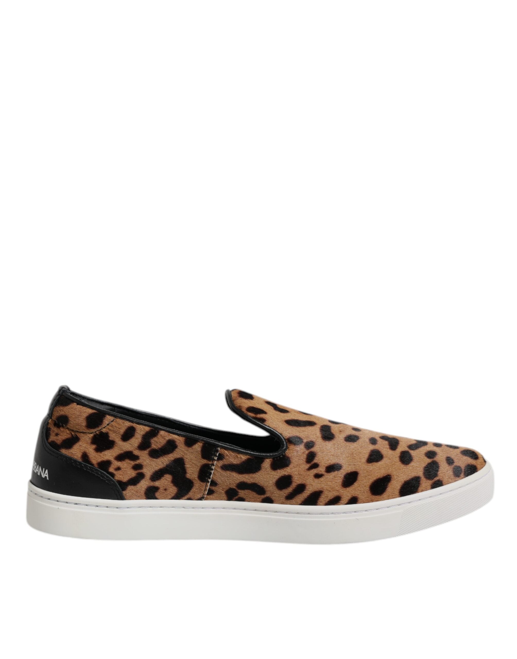 Zapatillas deportivas de piel de becerro marrón con estampado de leopardo de Dolce & Gabbana-7