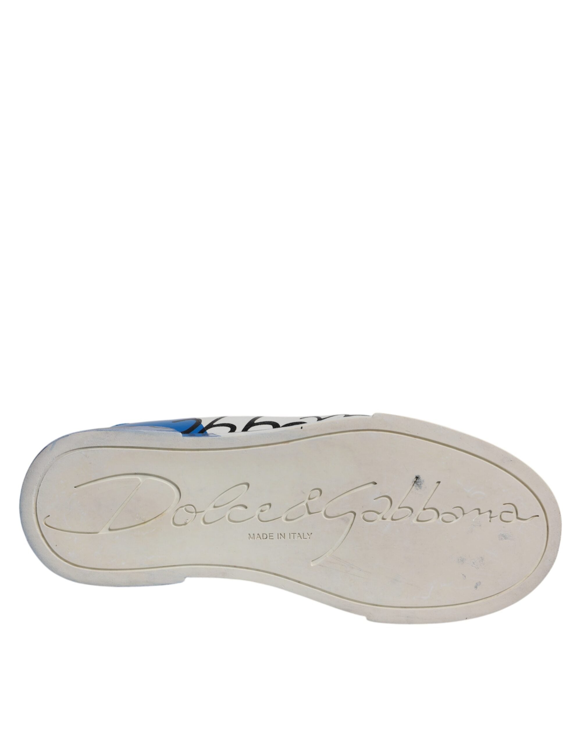 Dolce & Gabbana Weiß Blau Logo Portofino Turnschuhe Schuhe-7