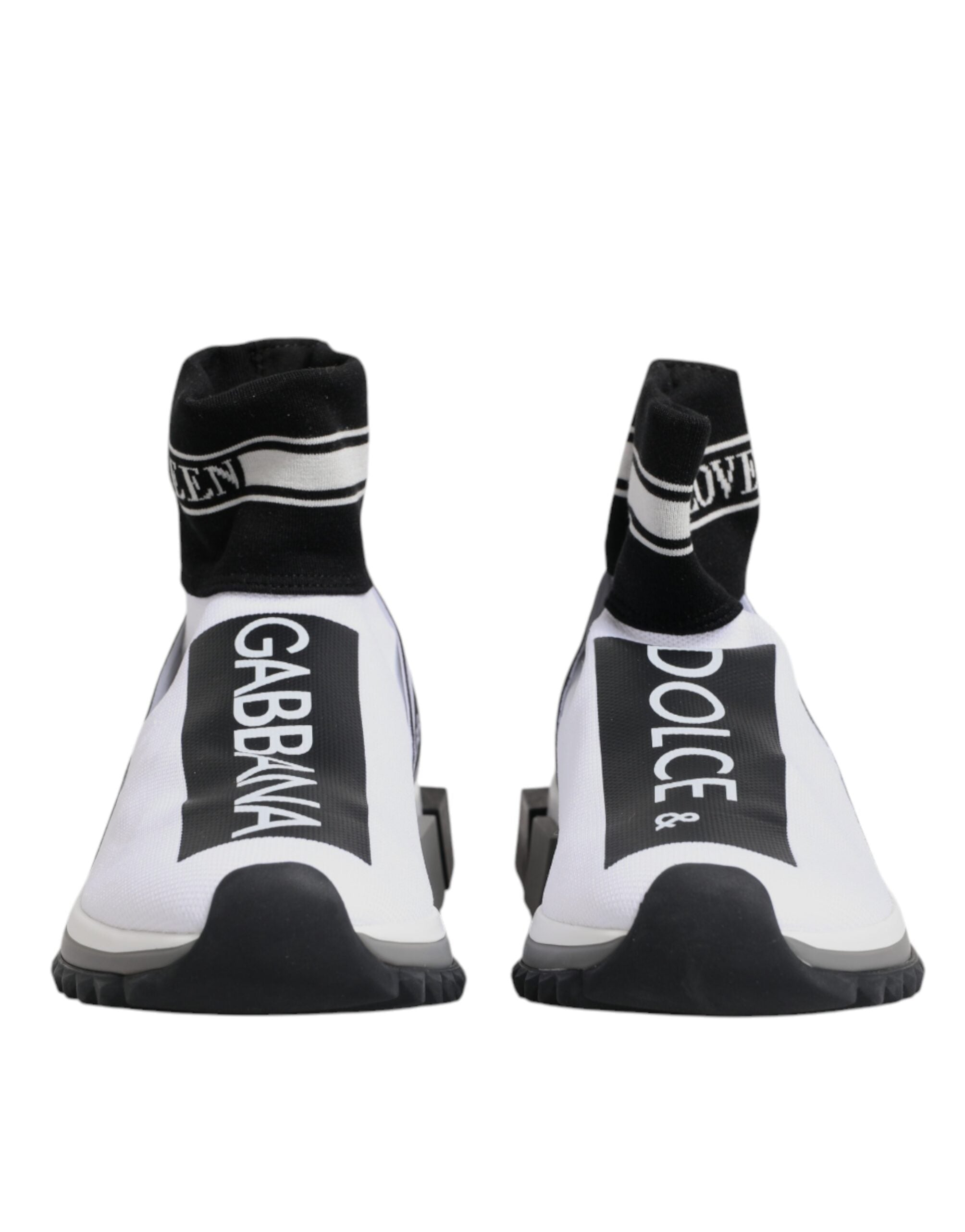 Zapatillas deportivas con calcetines Sorrento blancos y negros de Dolce & Gabbana-2
