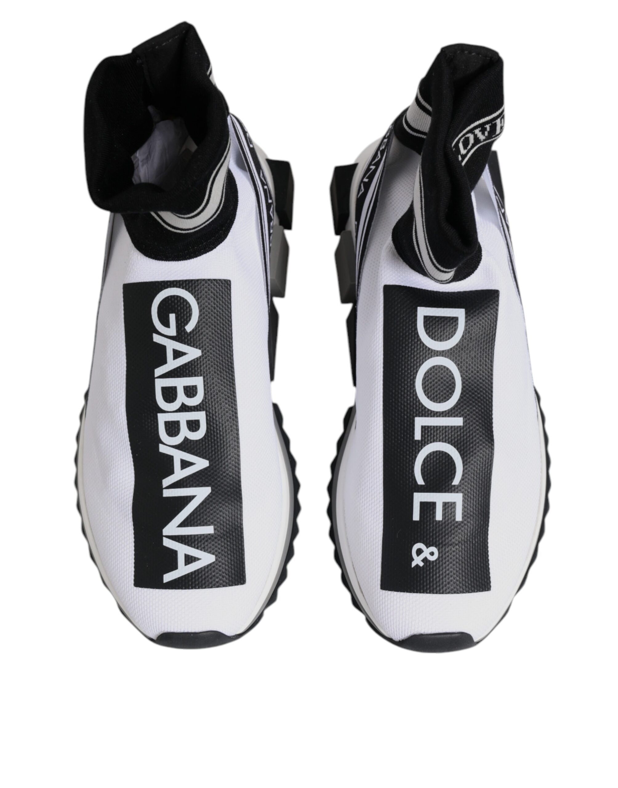 Dolce & Gabbana White Black Sorrento Socks Sneakers Shoes-3