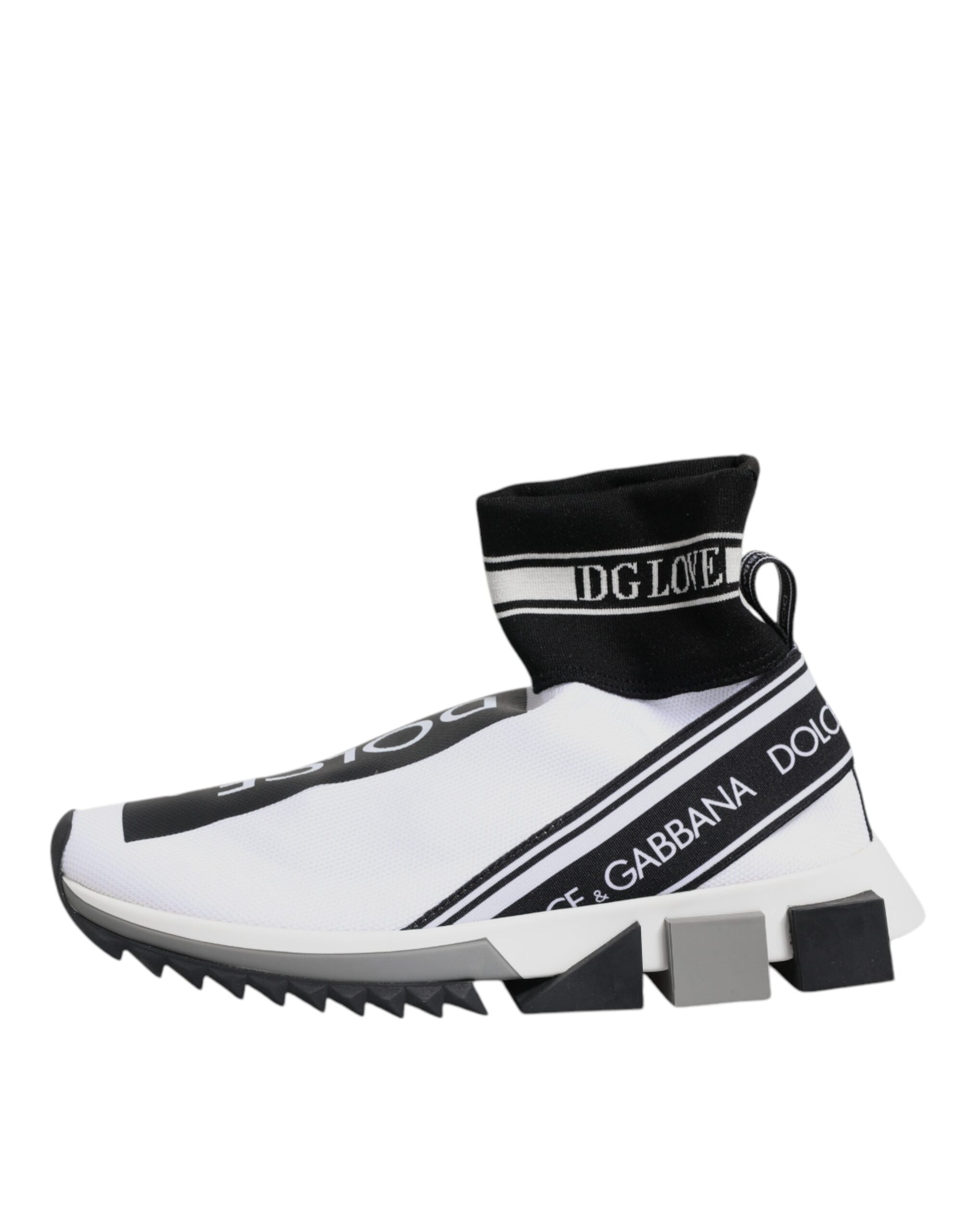 Dolce & Gabbana White Black Sorrento Socks Sneakers Shoes-6