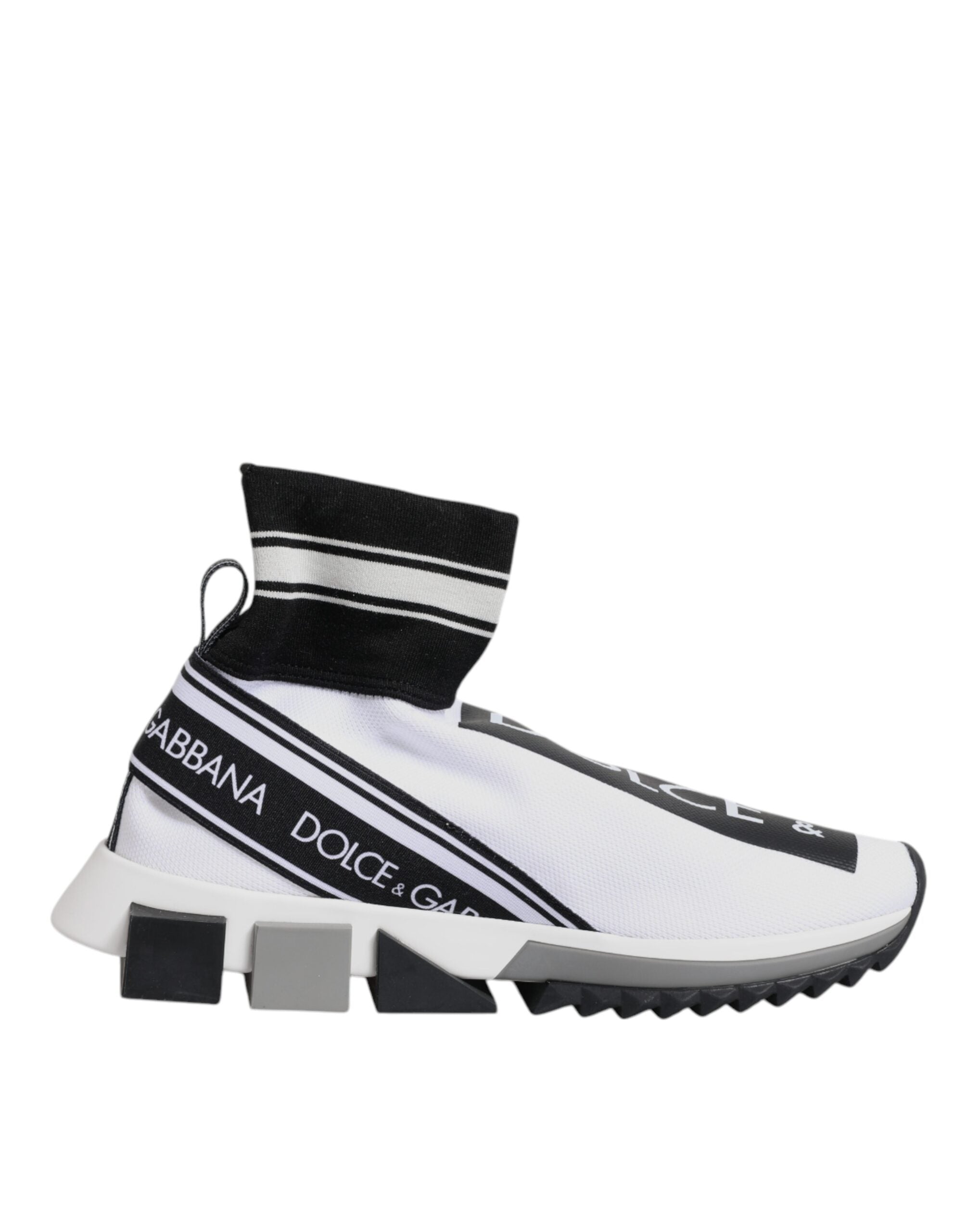 Zapatillas deportivas con calcetines Sorrento blancos y negros de Dolce & Gabbana-7