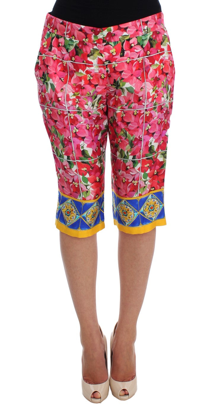 Dolce & Gabbana Multicolor Floral Knie Capris Shorts Hosen-1