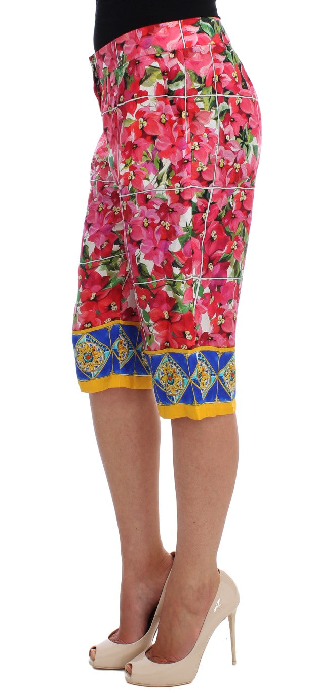 Dolce & Gabbana Multicolor Floral Knie Capris Shorts Hosen-2