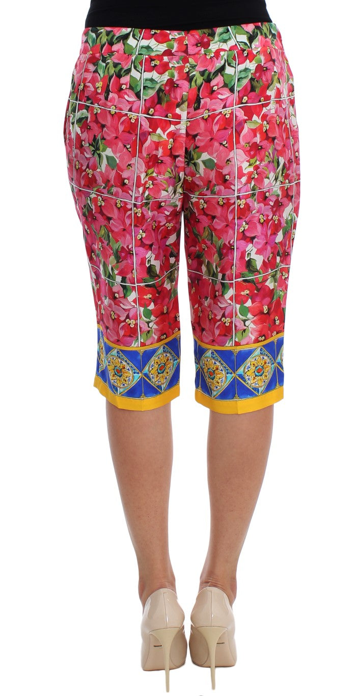 Dolce & Gabbana Multicolor Floral Knie Capris Shorts Hosen-3