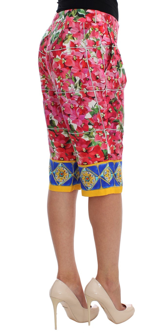 Dolce & Gabbana Multicolor Floral Knie Capris Shorts Hosen-4